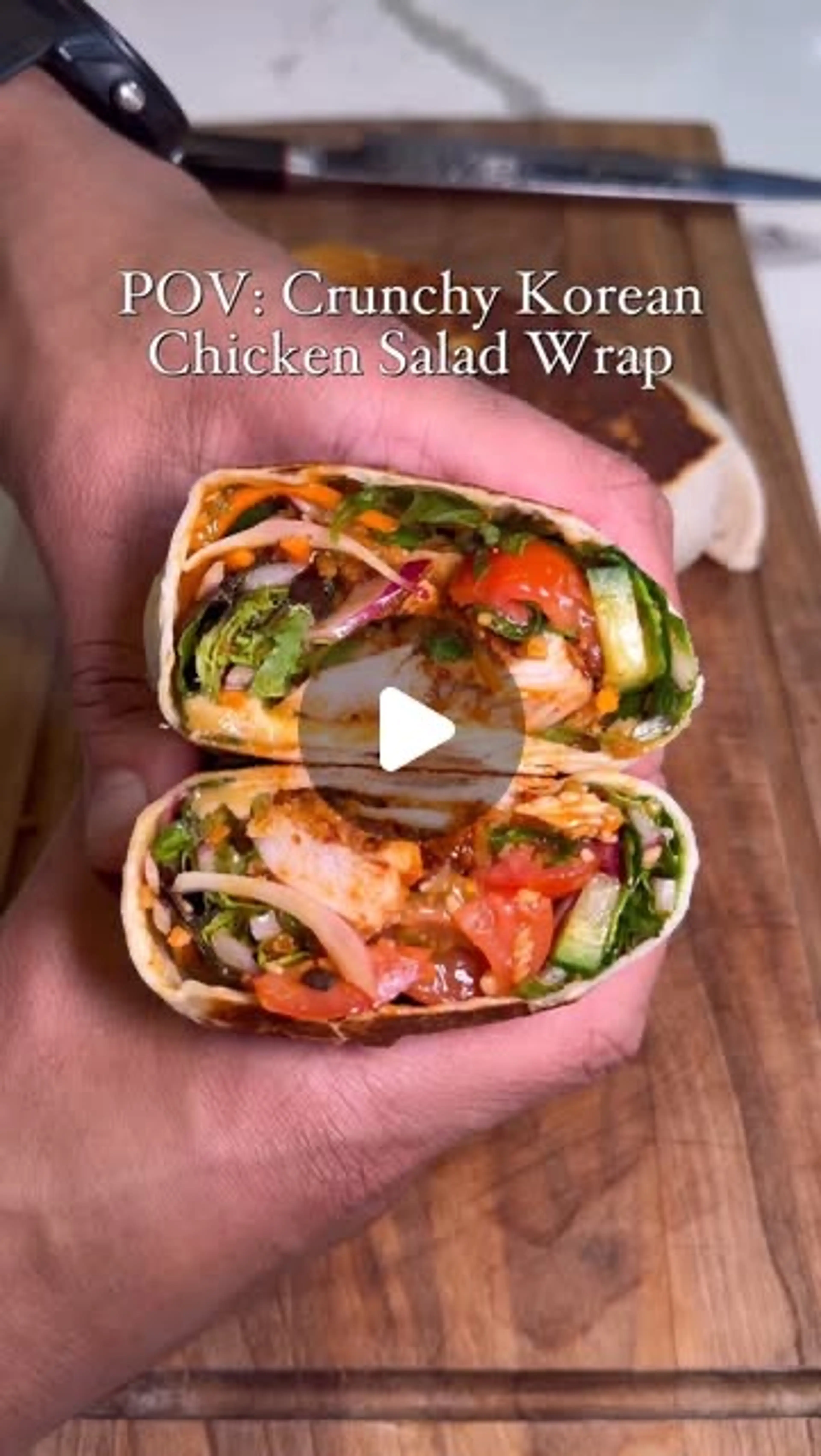 Crunchy Korean Chicken Salad Wraps