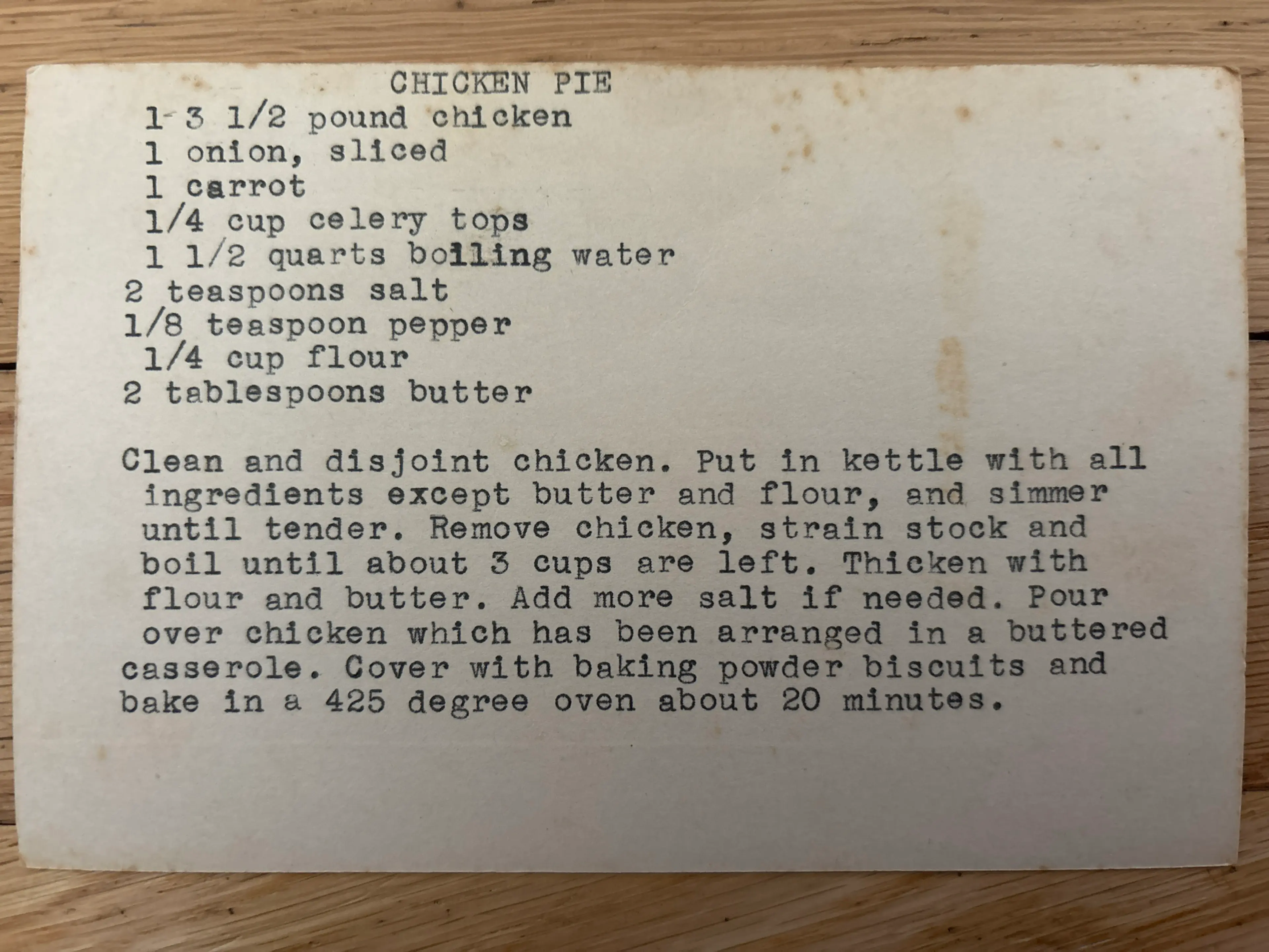 Chicken Pie