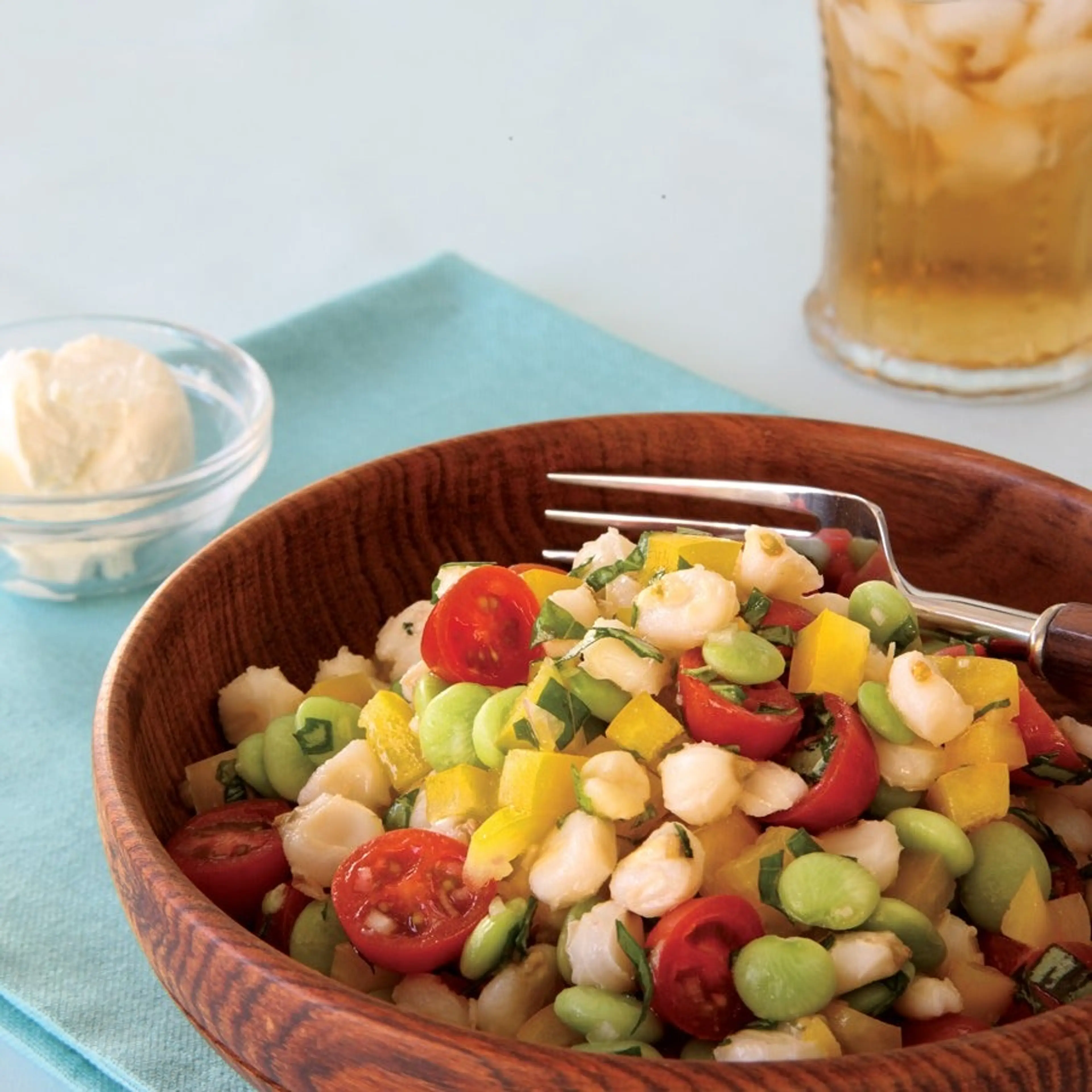 Hominy Salad with Basil-Shallot Vinaigrette