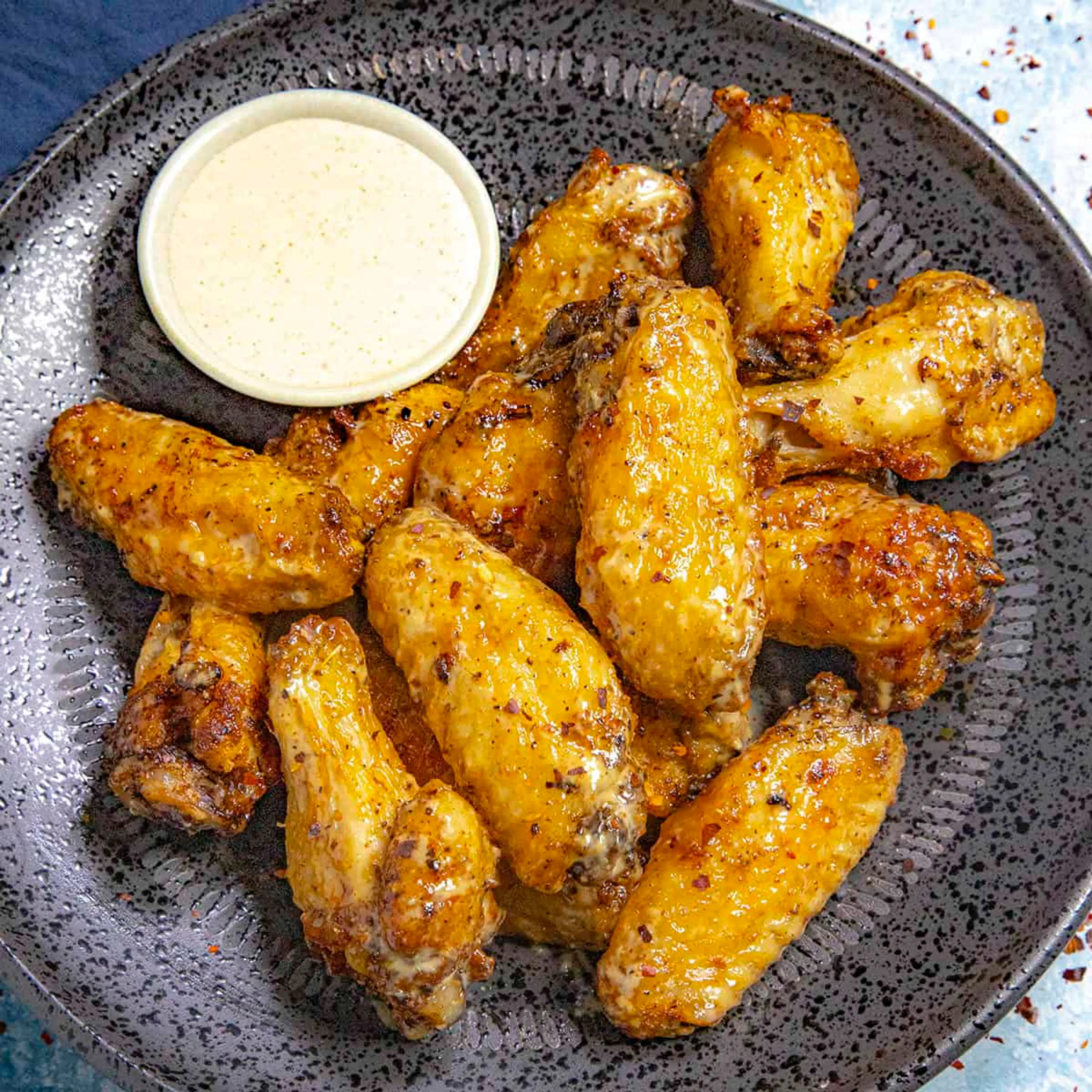 Grilled Chicken Wings with Alabama White BBQ Sauce