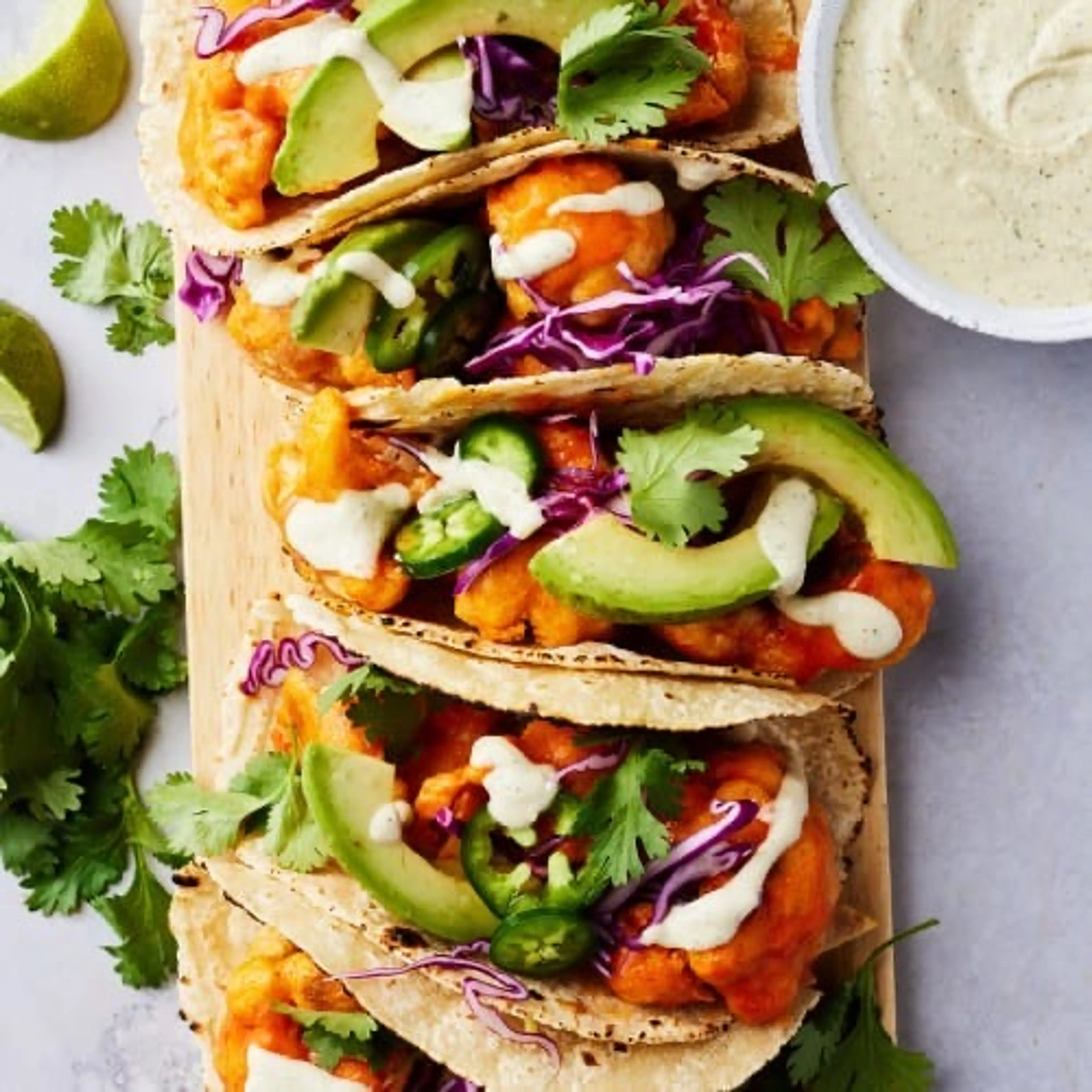 Buffalo Cauliflower Tacos