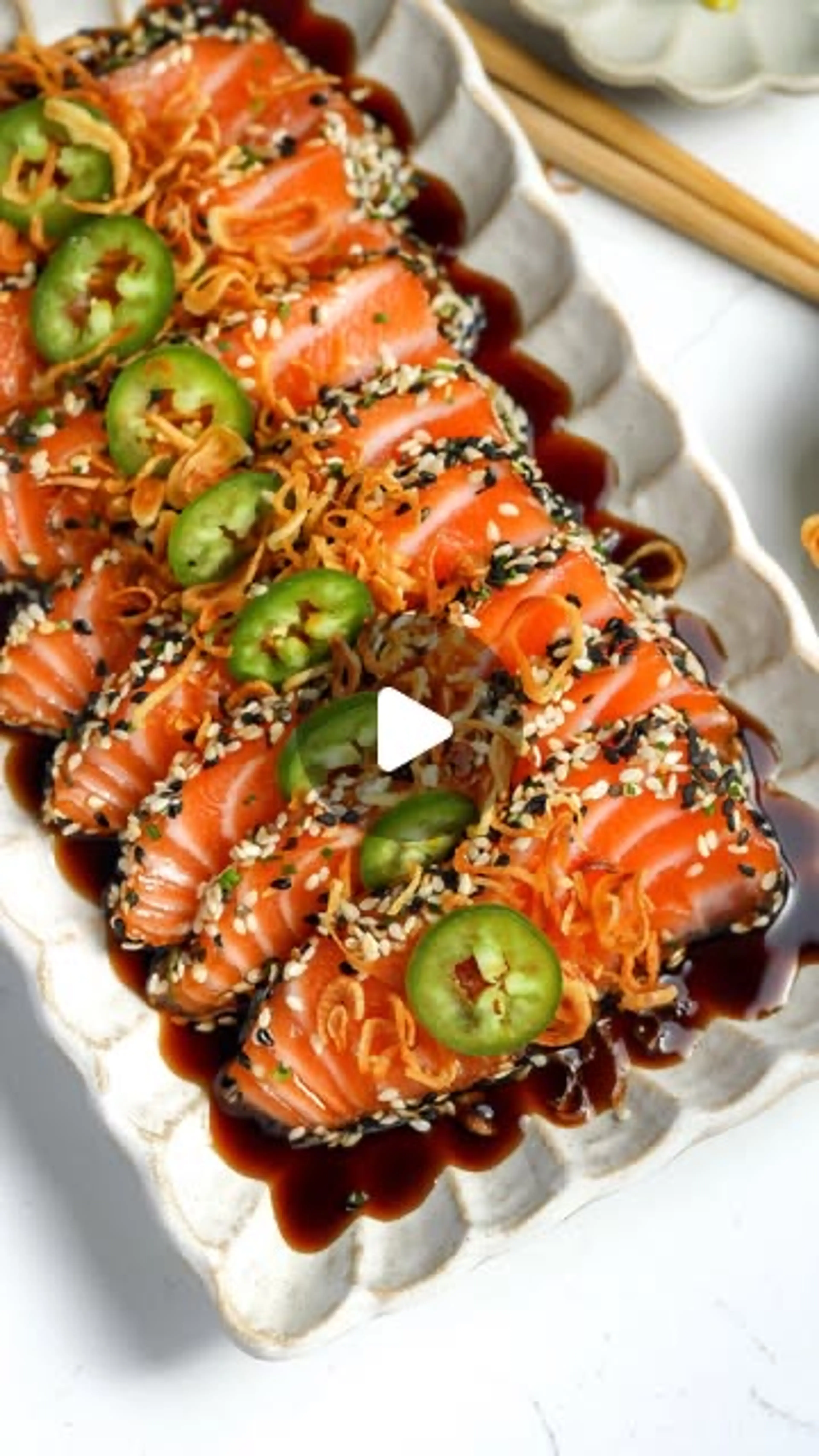 Sesame & Chive Crusted Salmon Crudo...this Thing Is Honestly