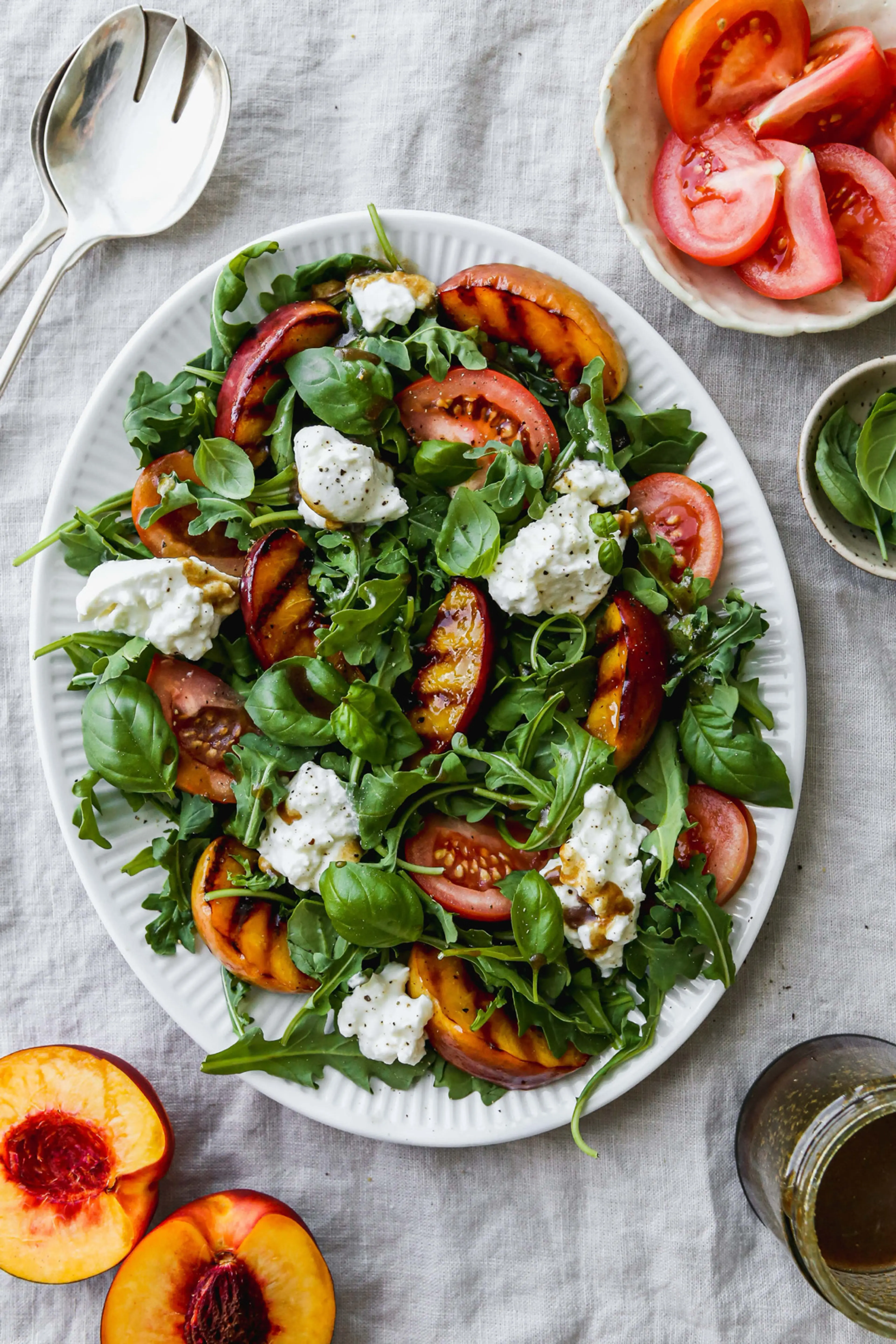Grilled Nectarine Salad With Burrata & Balsamic
