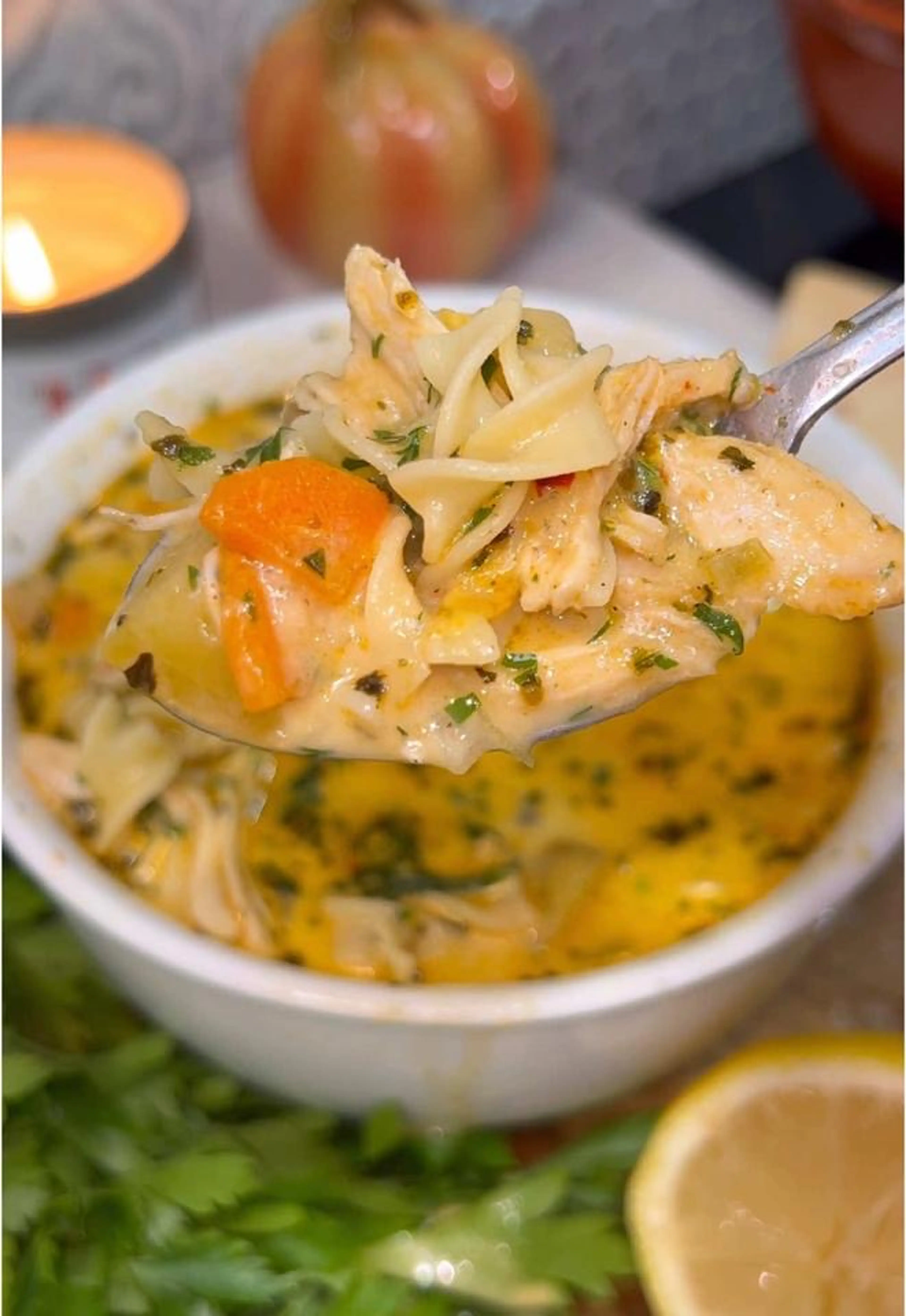 Creamy Chicken Noodle Soup with Potatoes