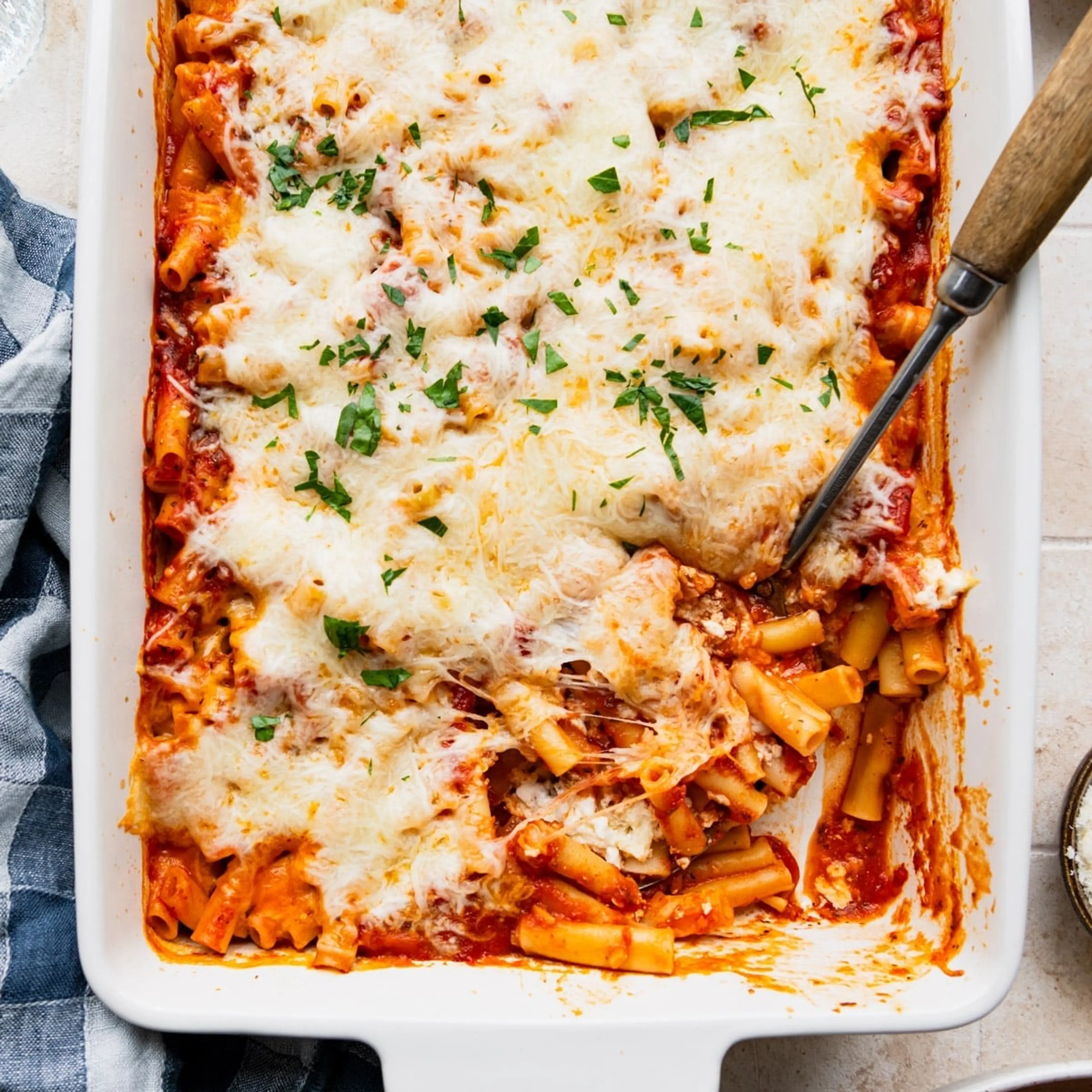 Dump-and-Bake 3-Cheese Baked Ziti