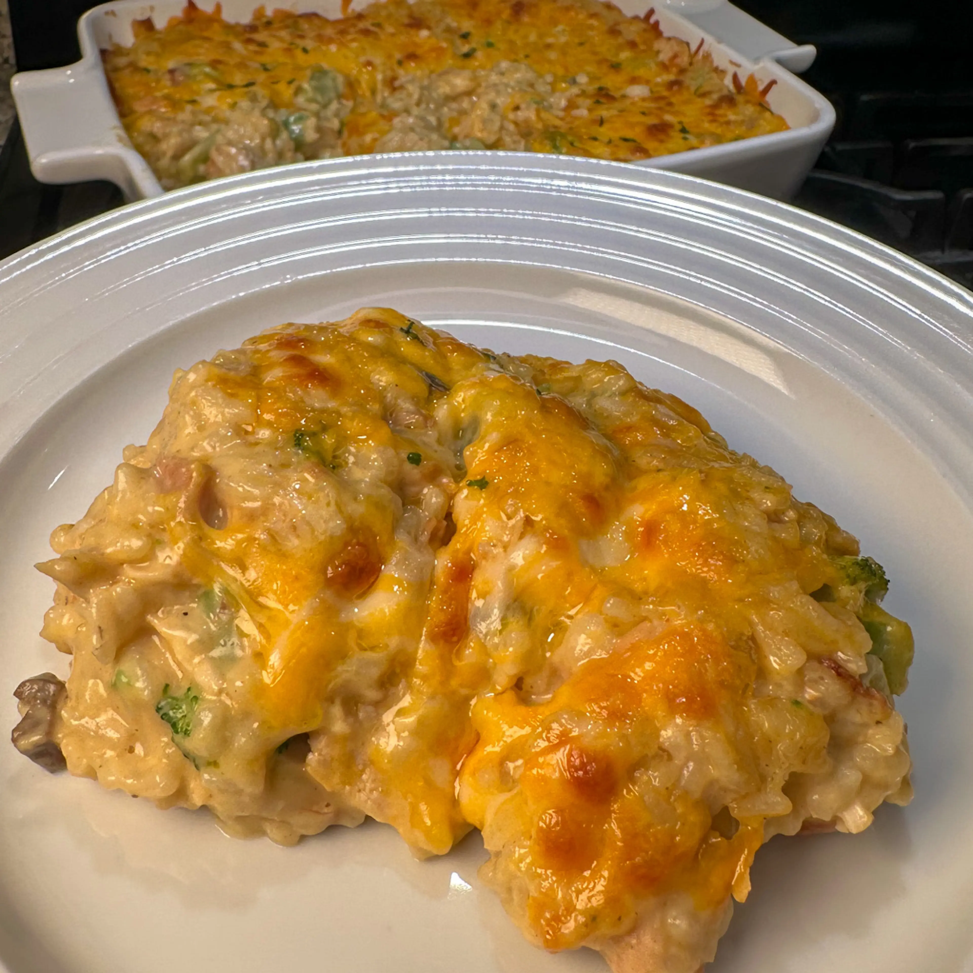 Cheesy Chicken Broccoli Rice Casserole