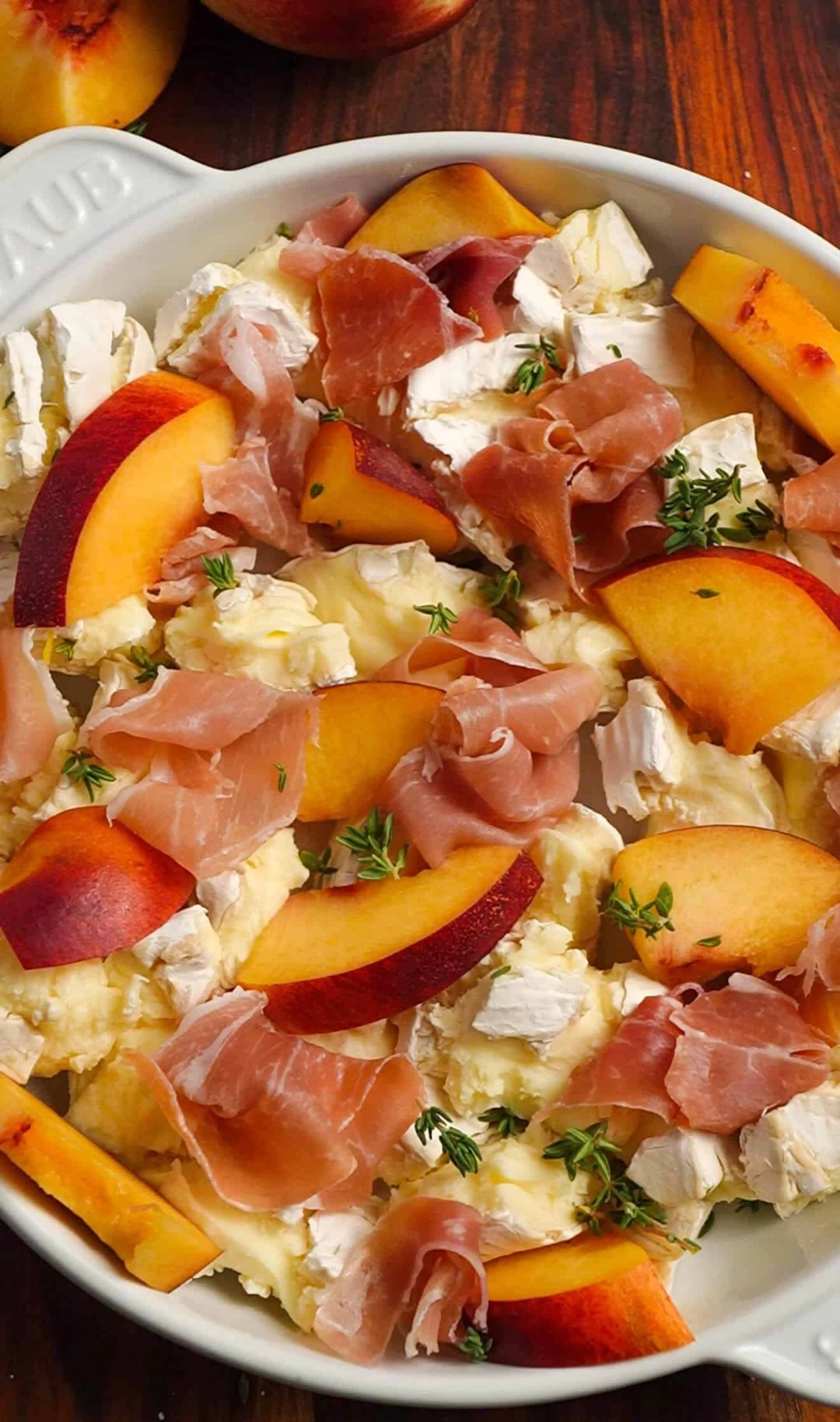 Baked Brie with Peach, Prosciutto & Hot Honey