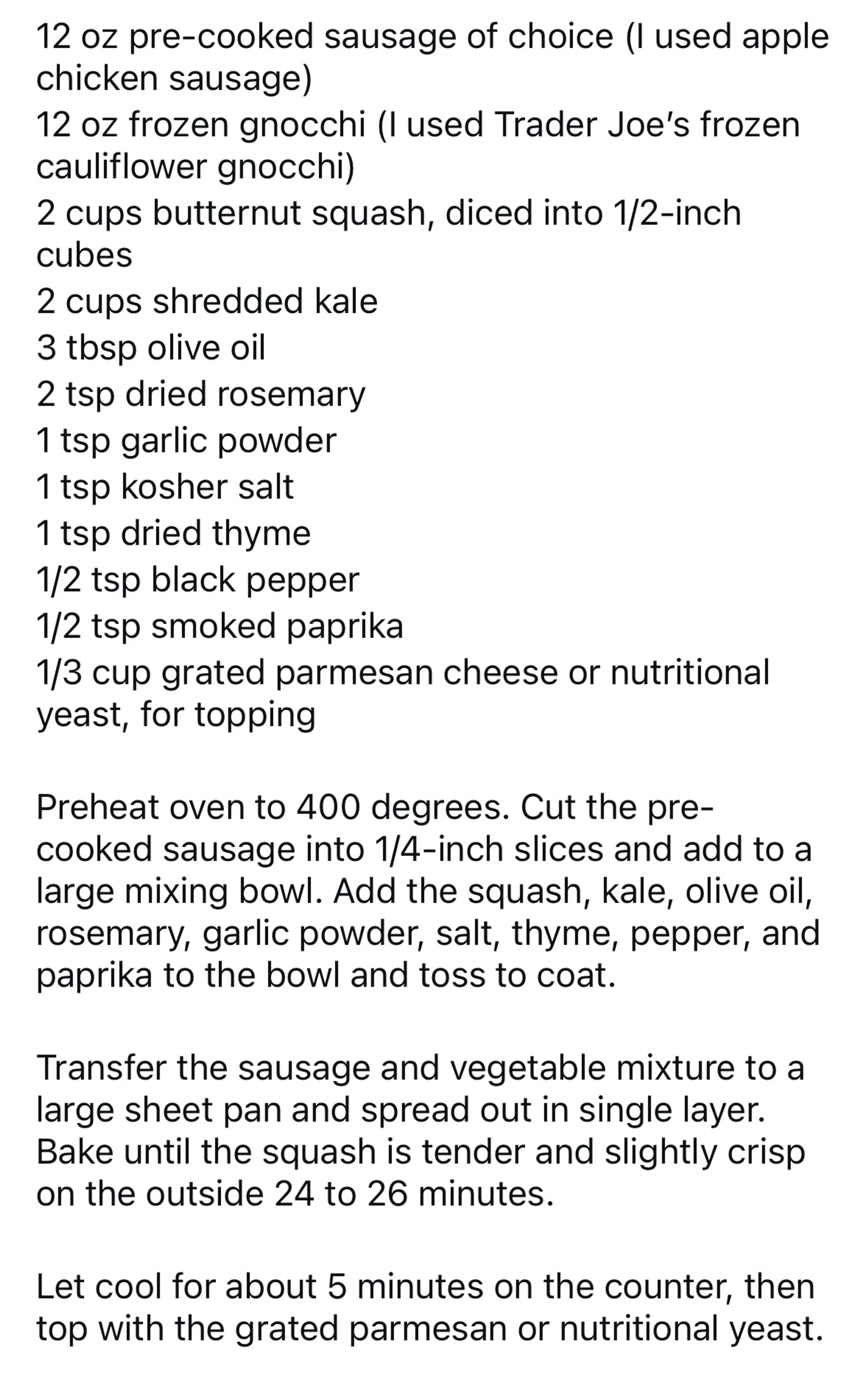 Sheet Pan Harvest Gnocchi Kale And Sausage
