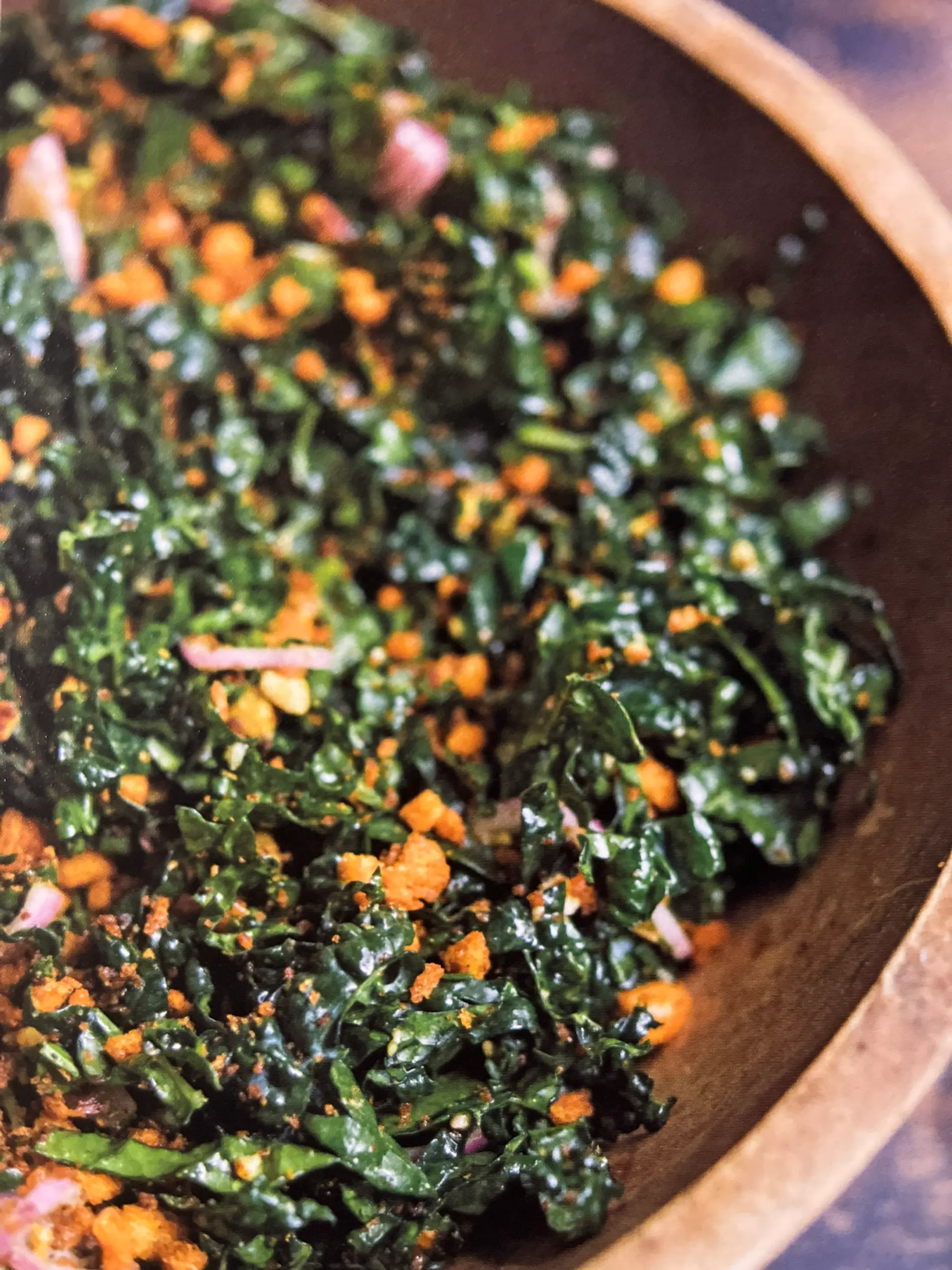 Kale Salad with Smoked Almonds and Picada Crumbs