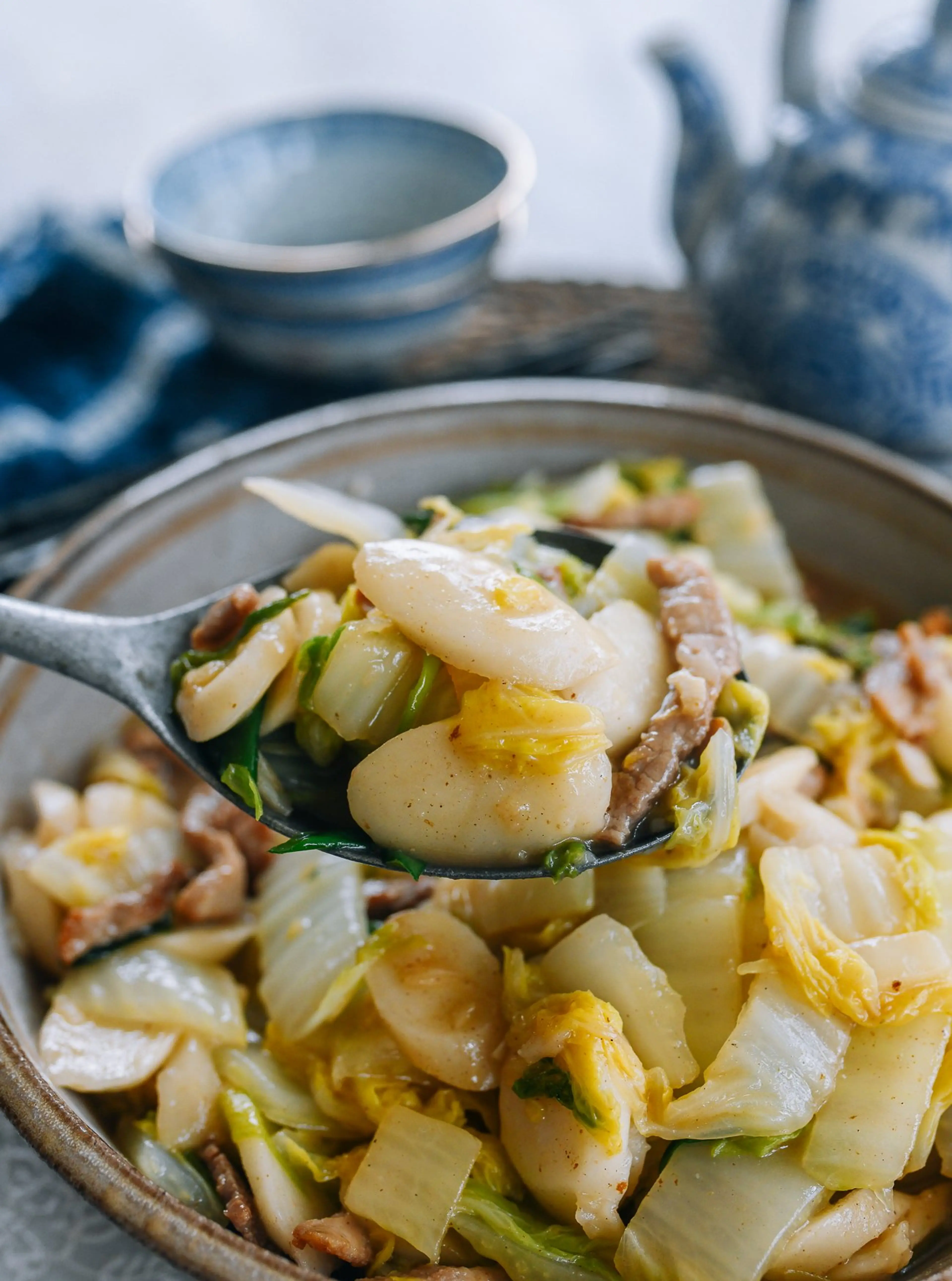 Rice Cakes with Napa Cabbage & Pork