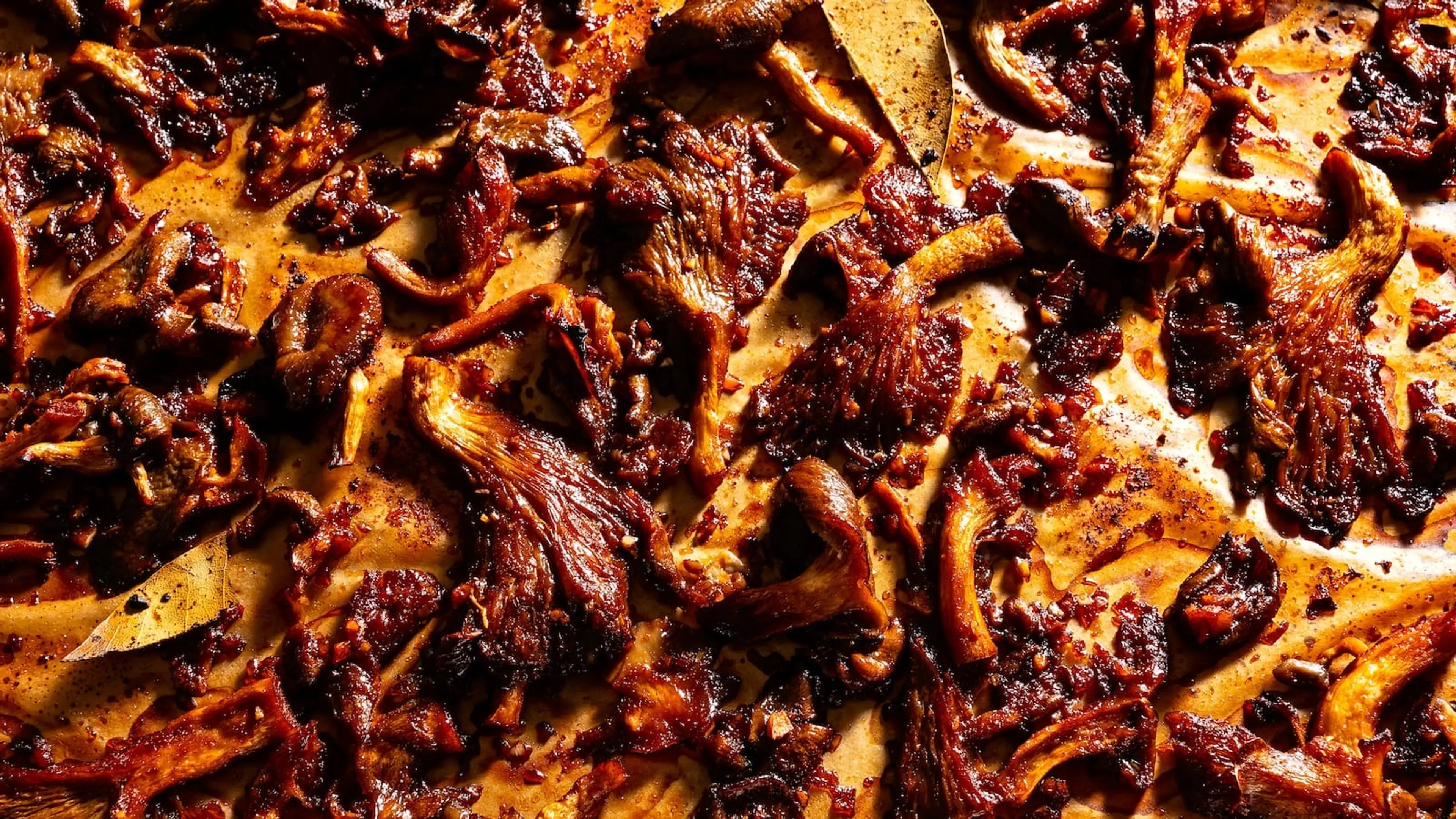 Roasted Mushrooms Glazed in Soy and Honey