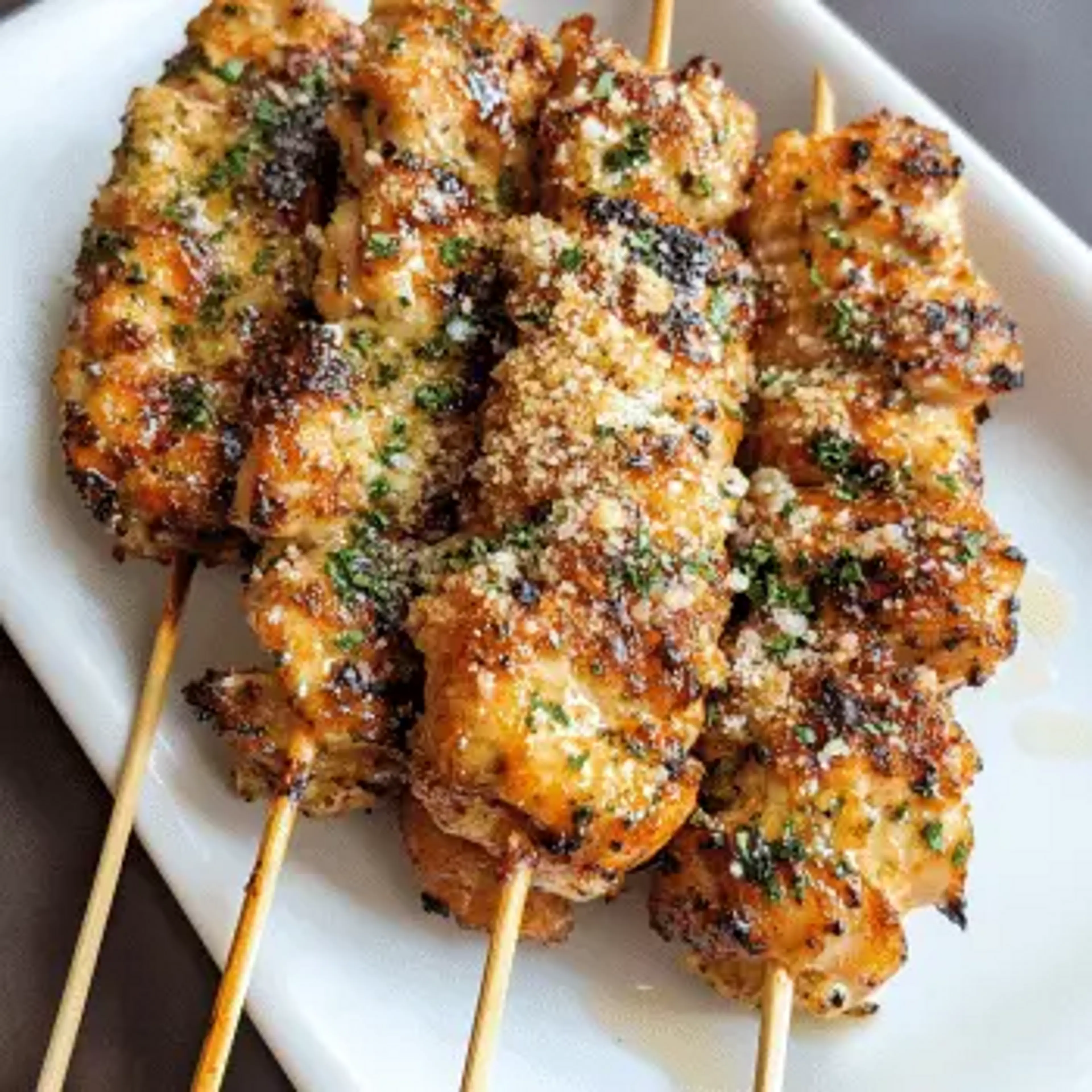 Ranch Garlic Parmesan Chicken Skewers