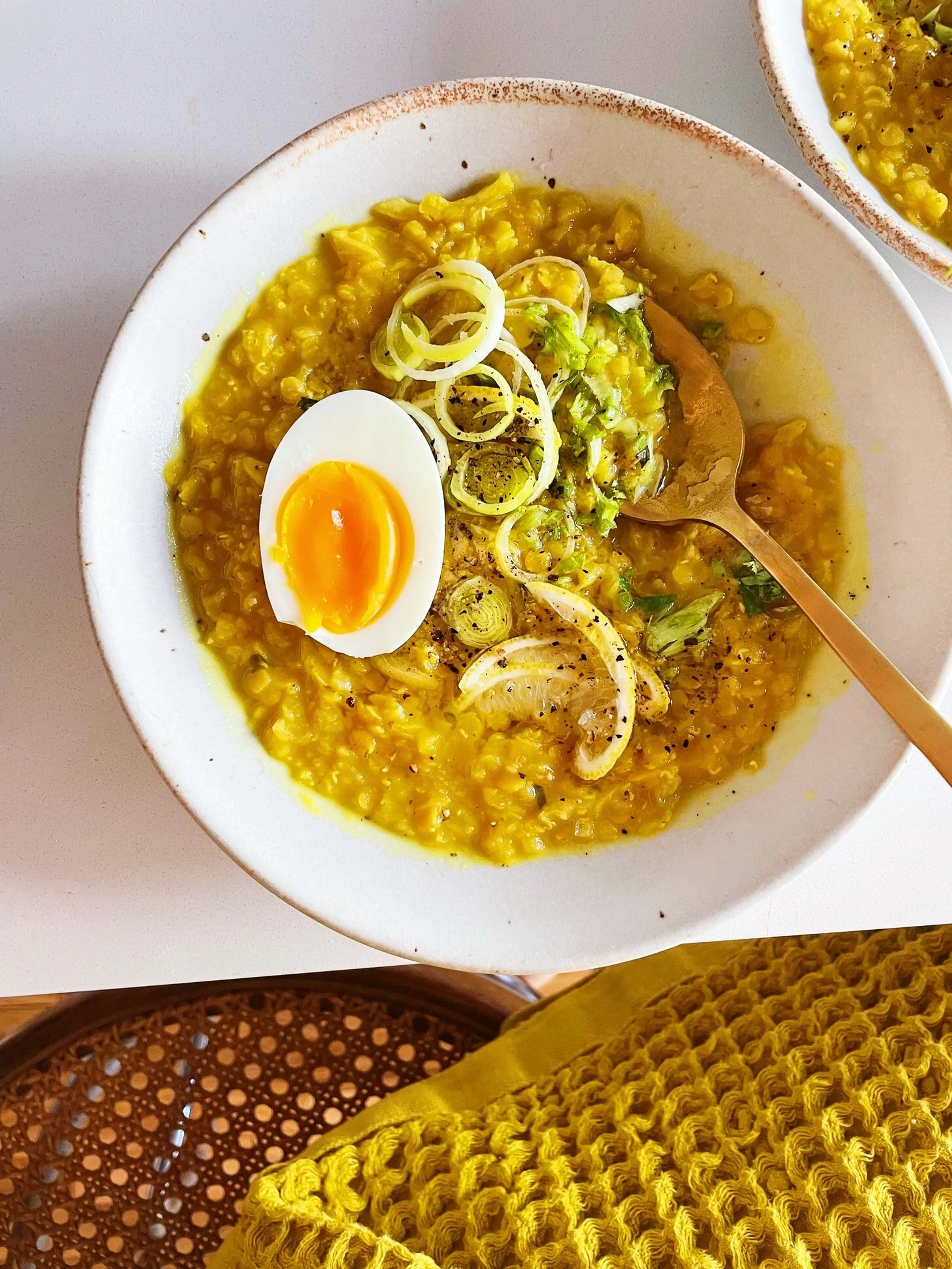 Lentils (Daal) with Fried Lemon and Garlic