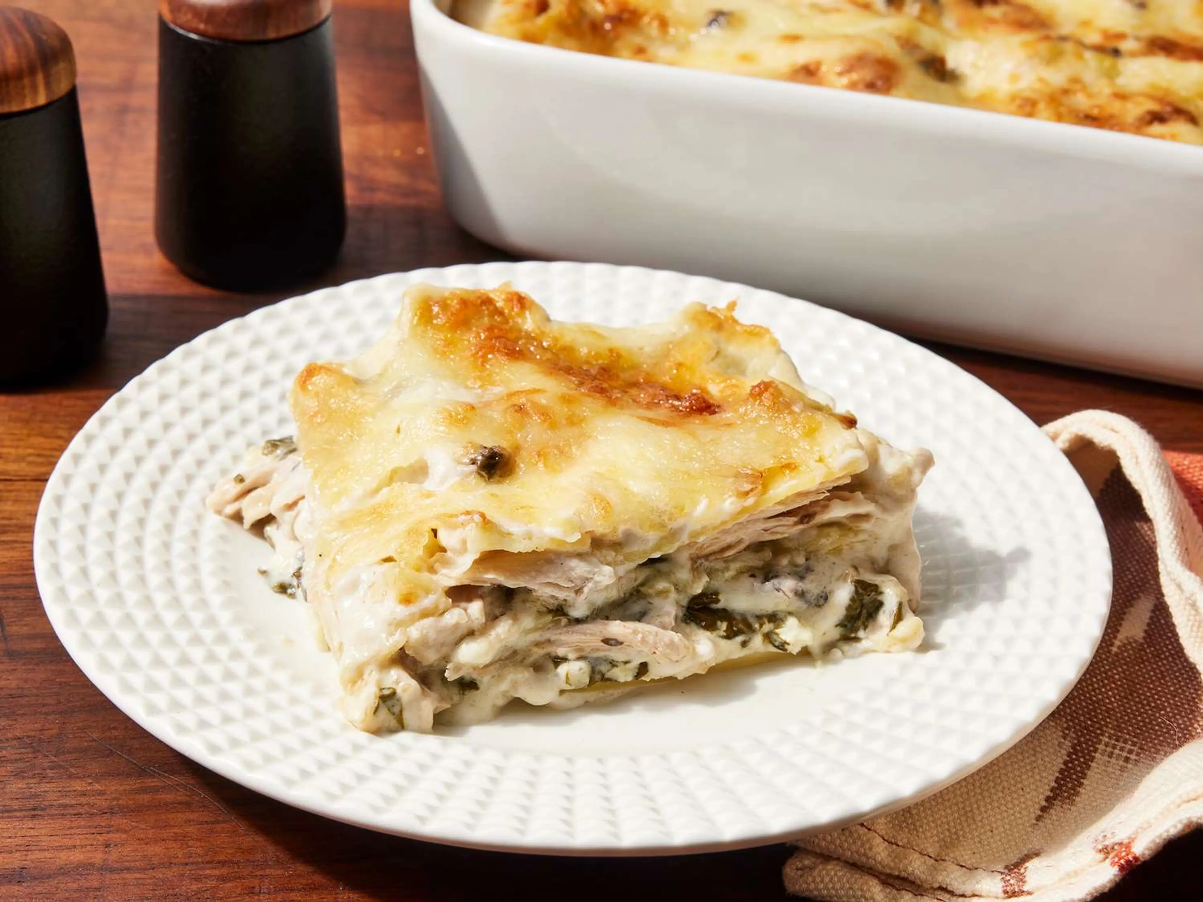 Chicken and Spinach Alfredo Lasagna