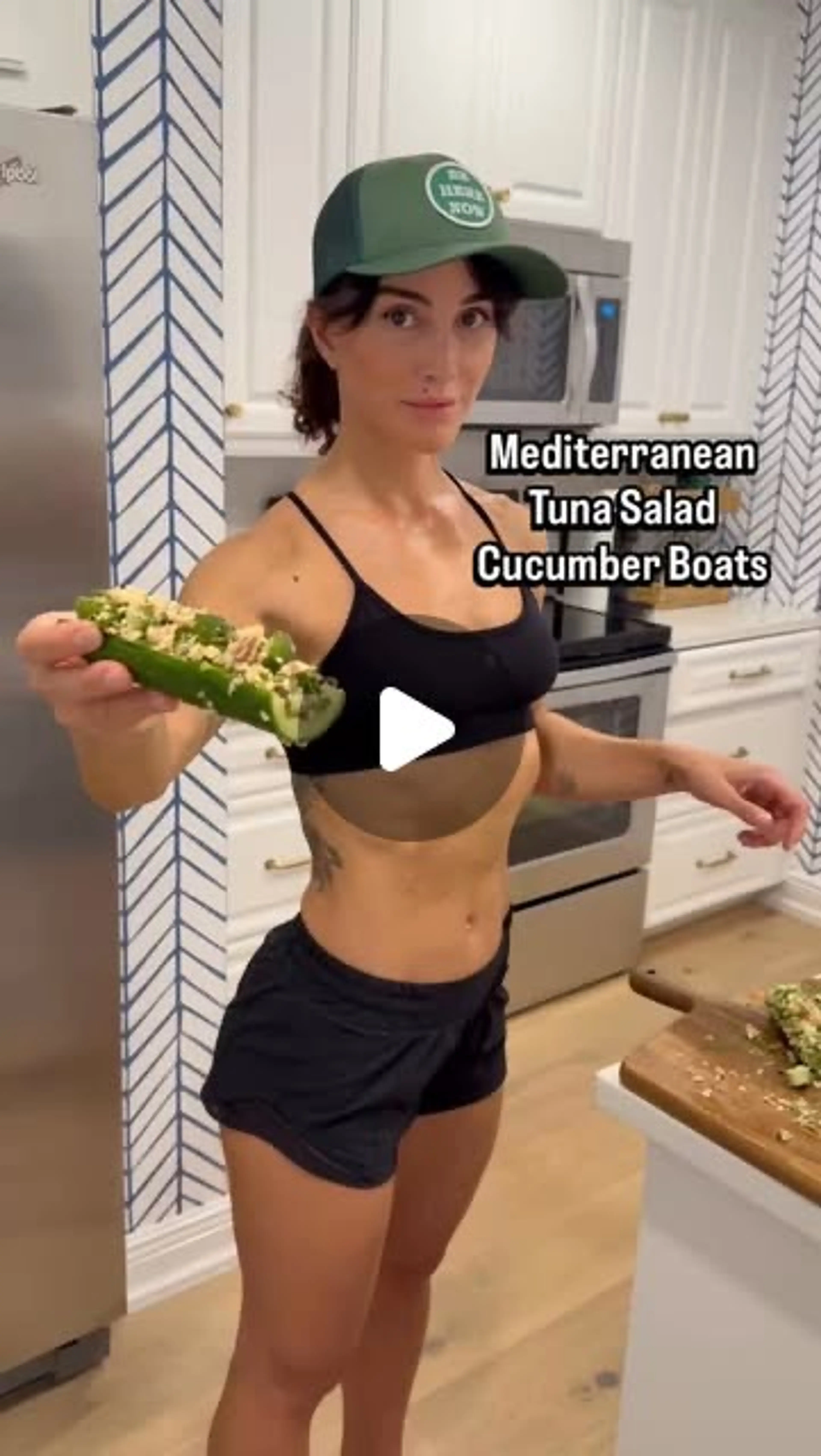 Mediterranean Tuna Salad Cucumber Boats - Protein Packed, No