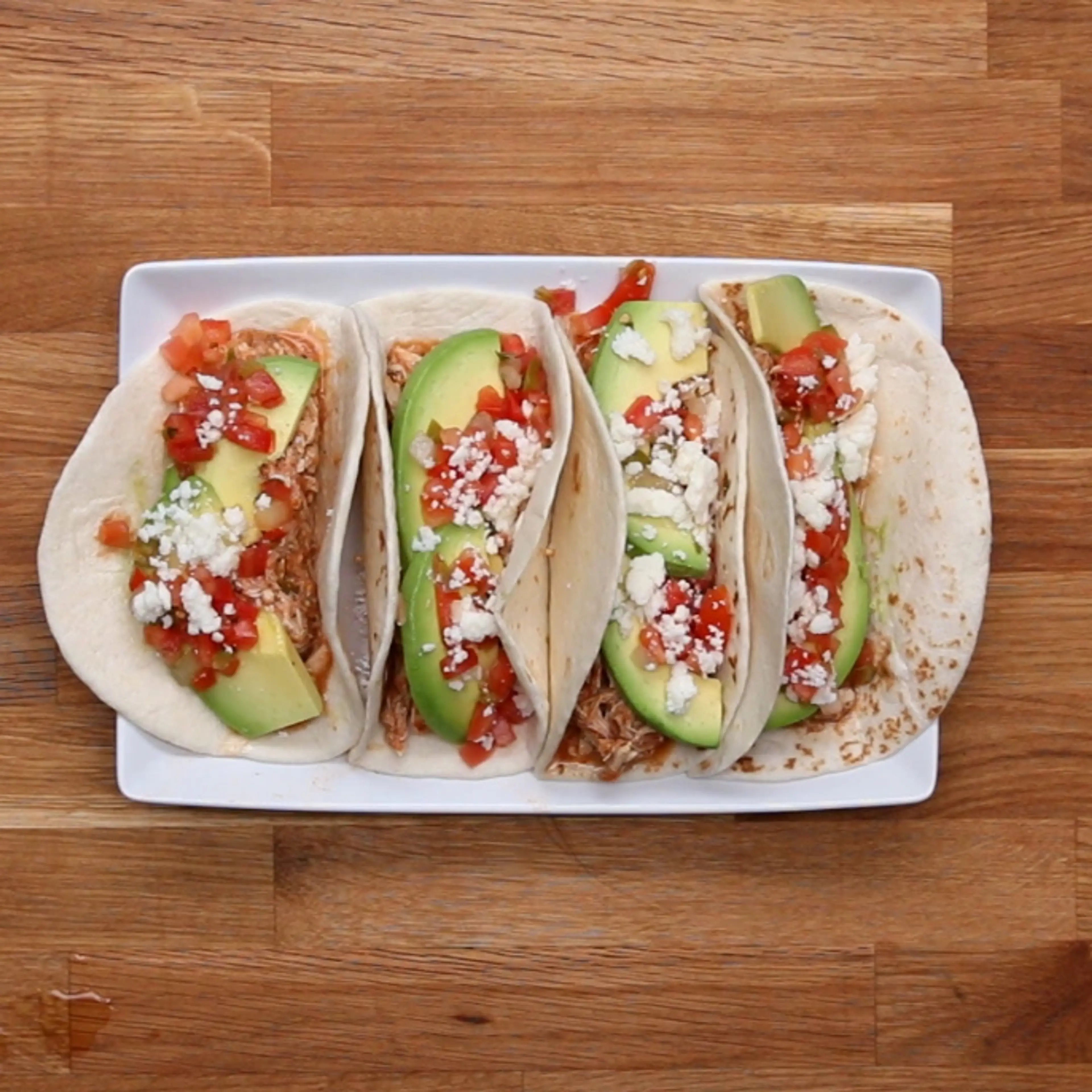Slow cooker shredded chicken tacos