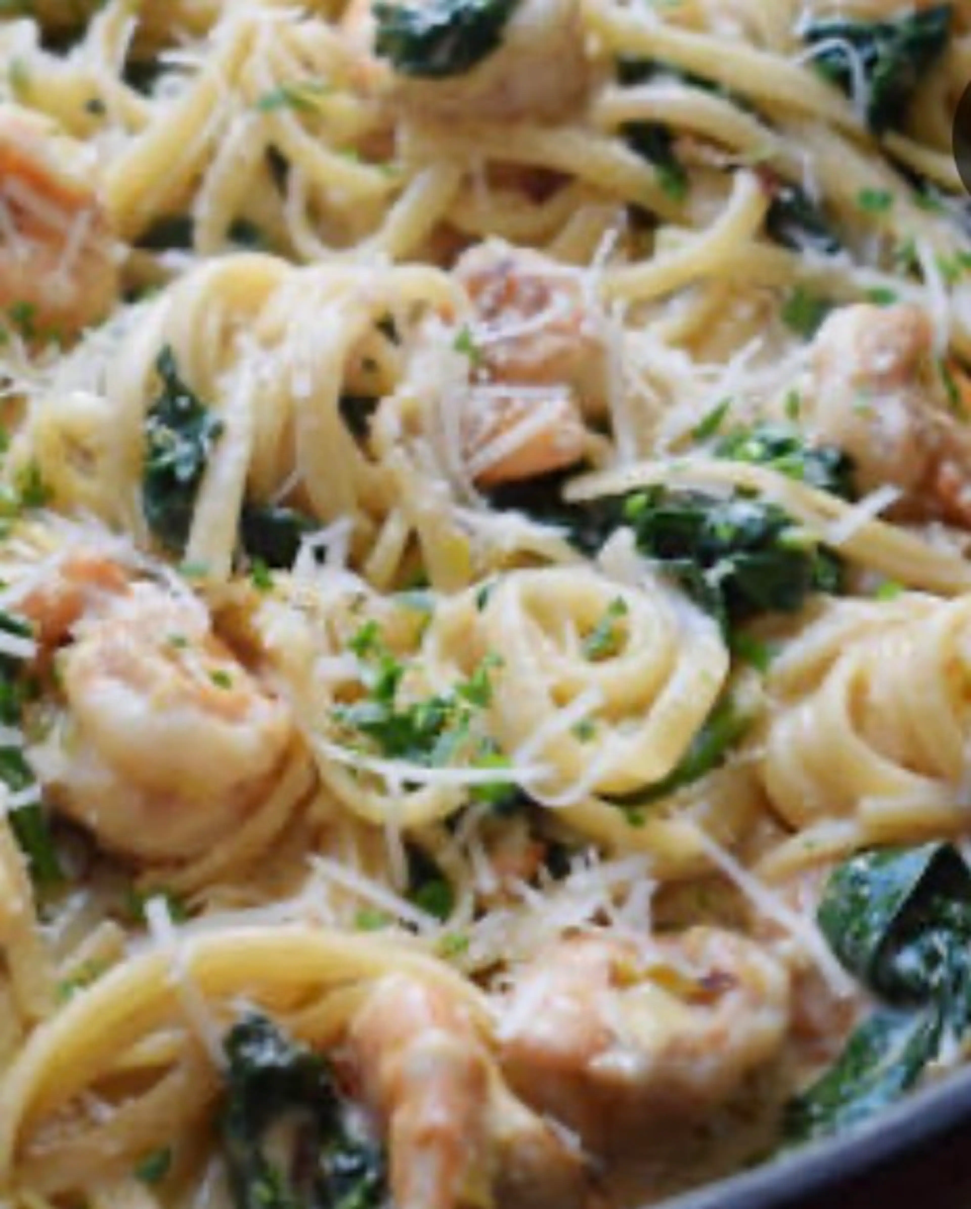 🍤 Shrimp & Spinach Pasta