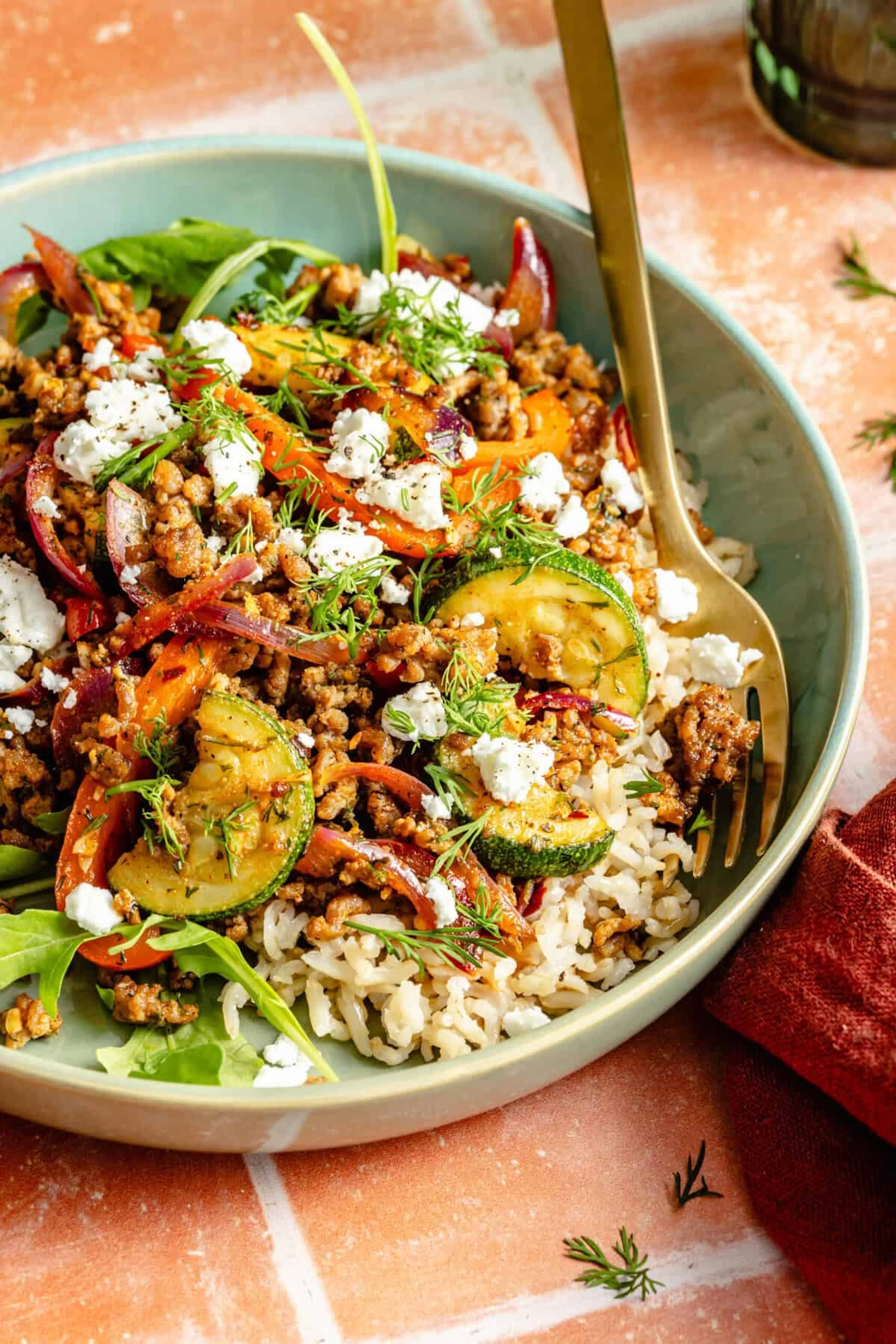 Mediterranean Beef and Veggie Skillet