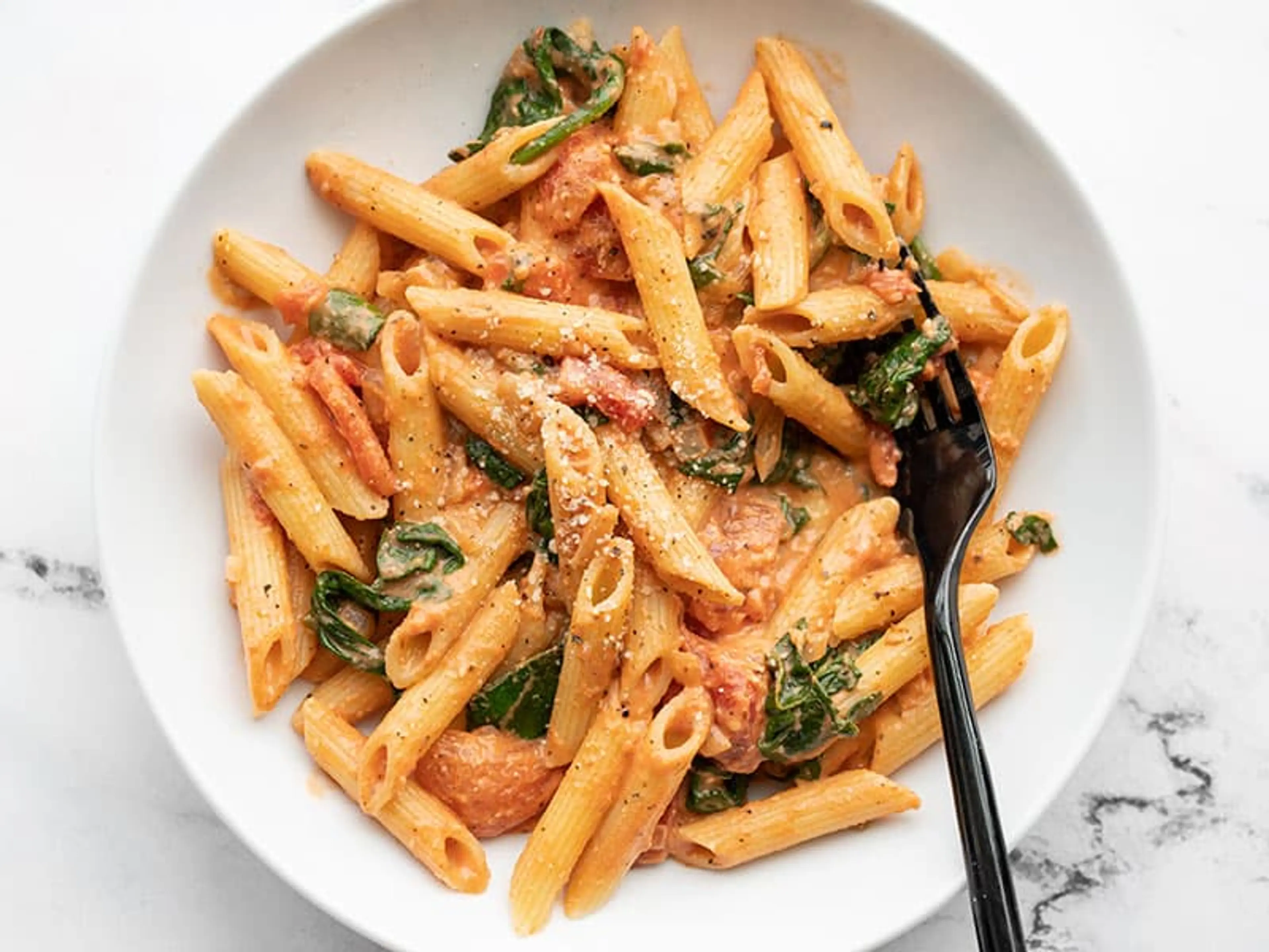 Creamy Tomato and Spinach Pasta