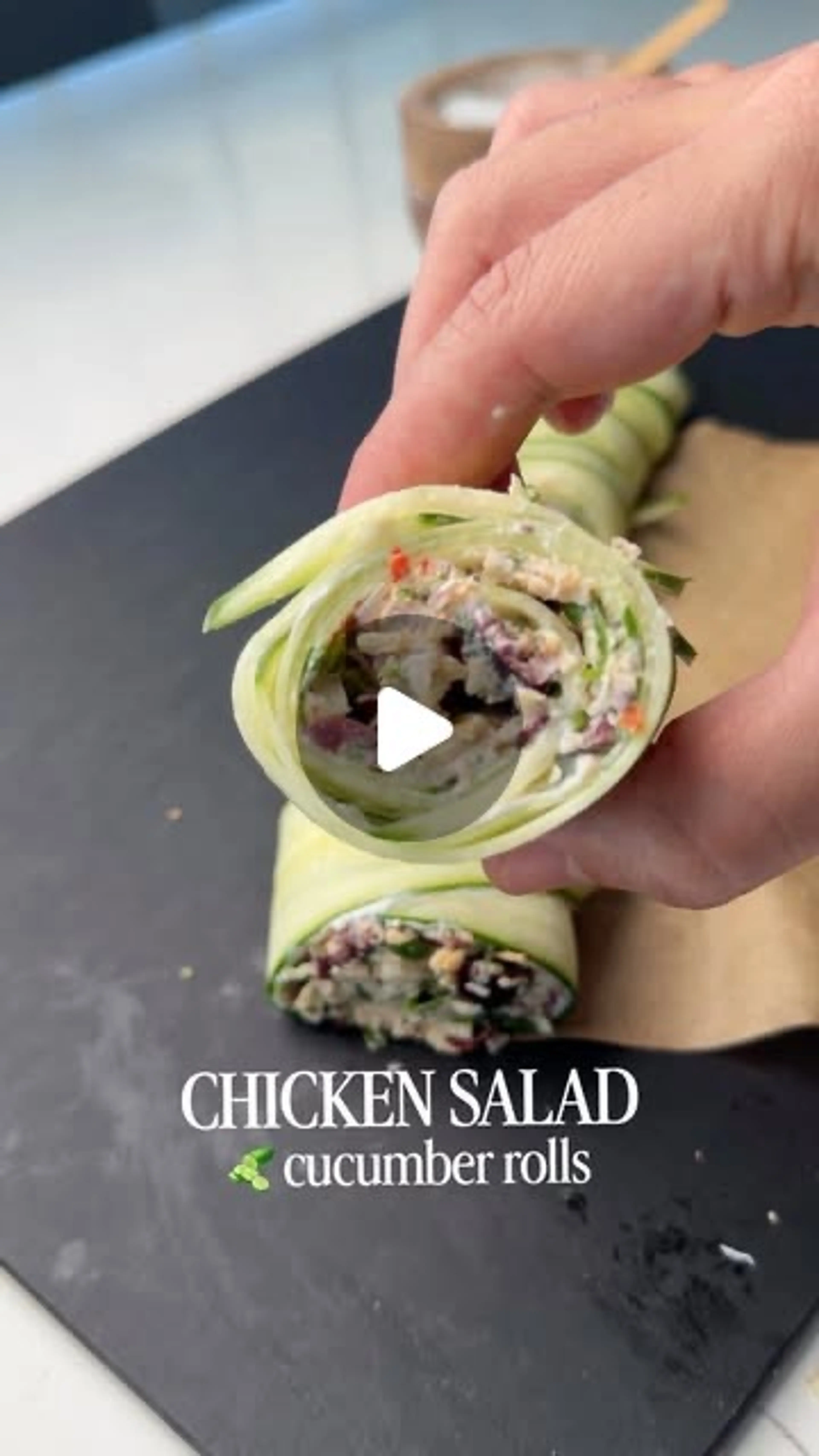 Chicken Salad Cucumber Rolls