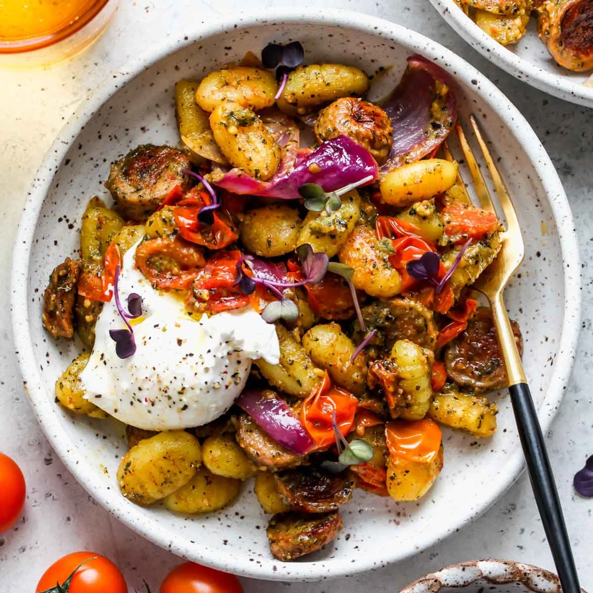 Sheet Pan Pesto Gnocchi