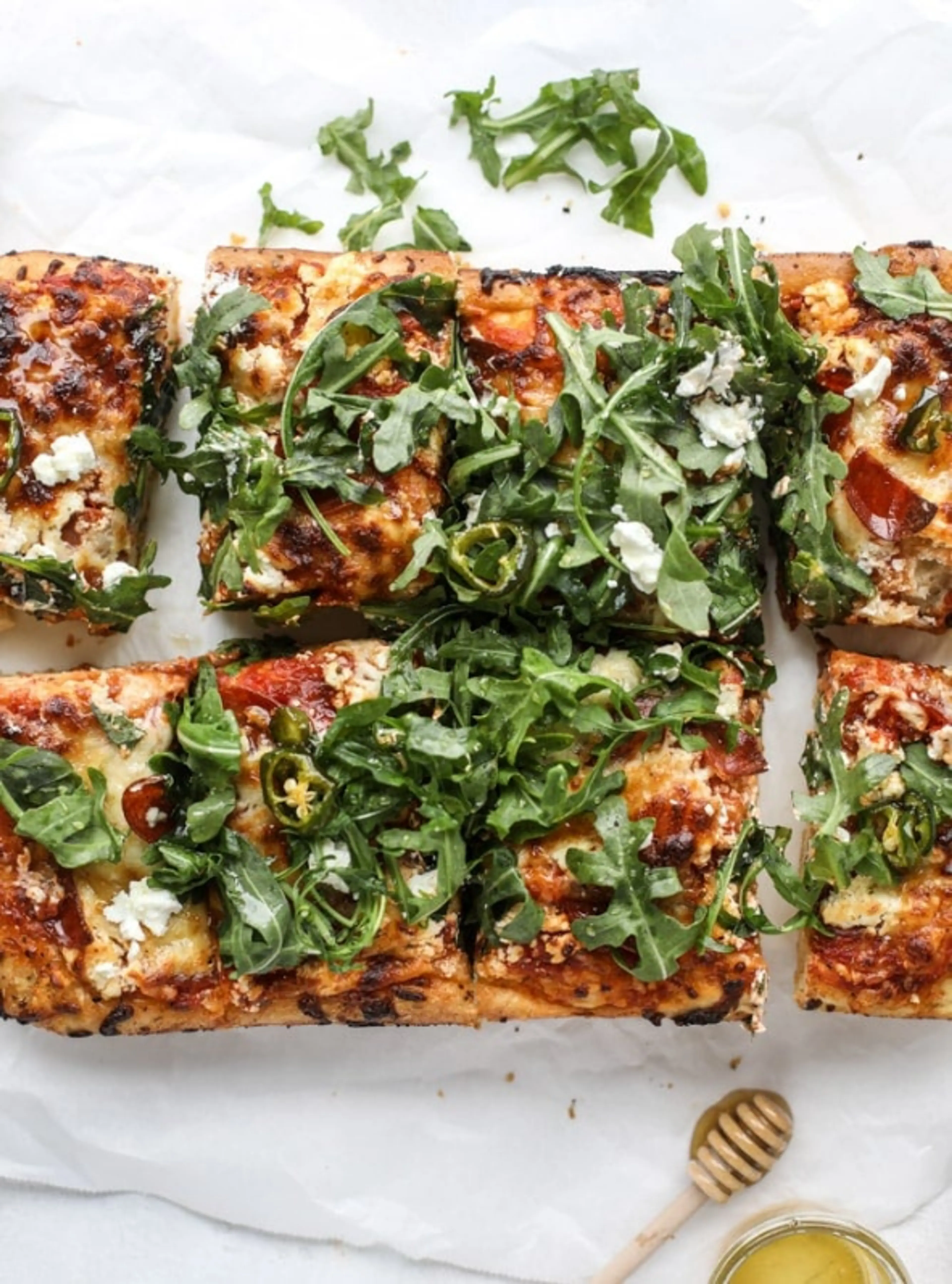Hot Honey and Goat Cheese Pepperoni Pizza