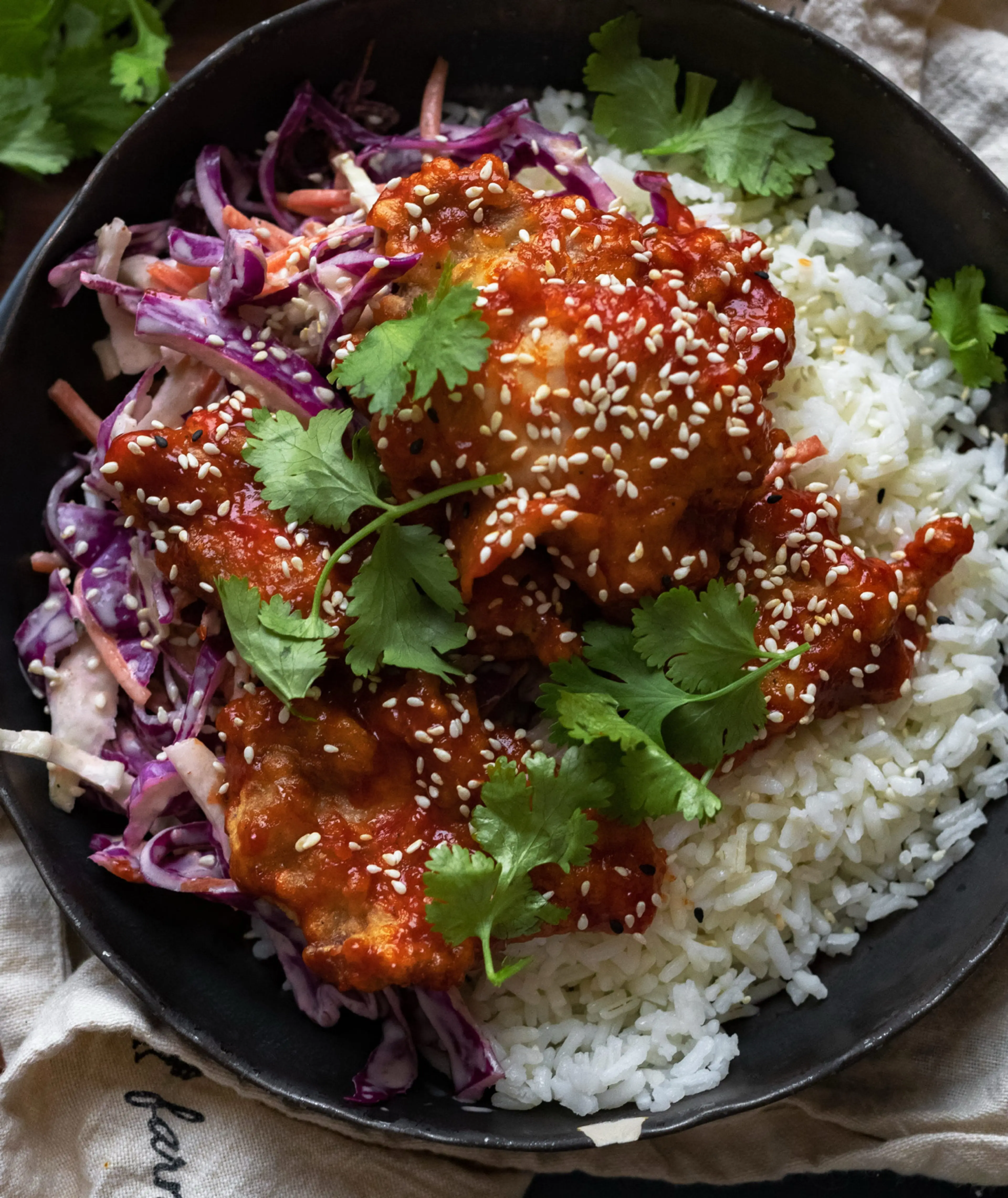 Korean Fried Chicken with Spicy Asian Slaw