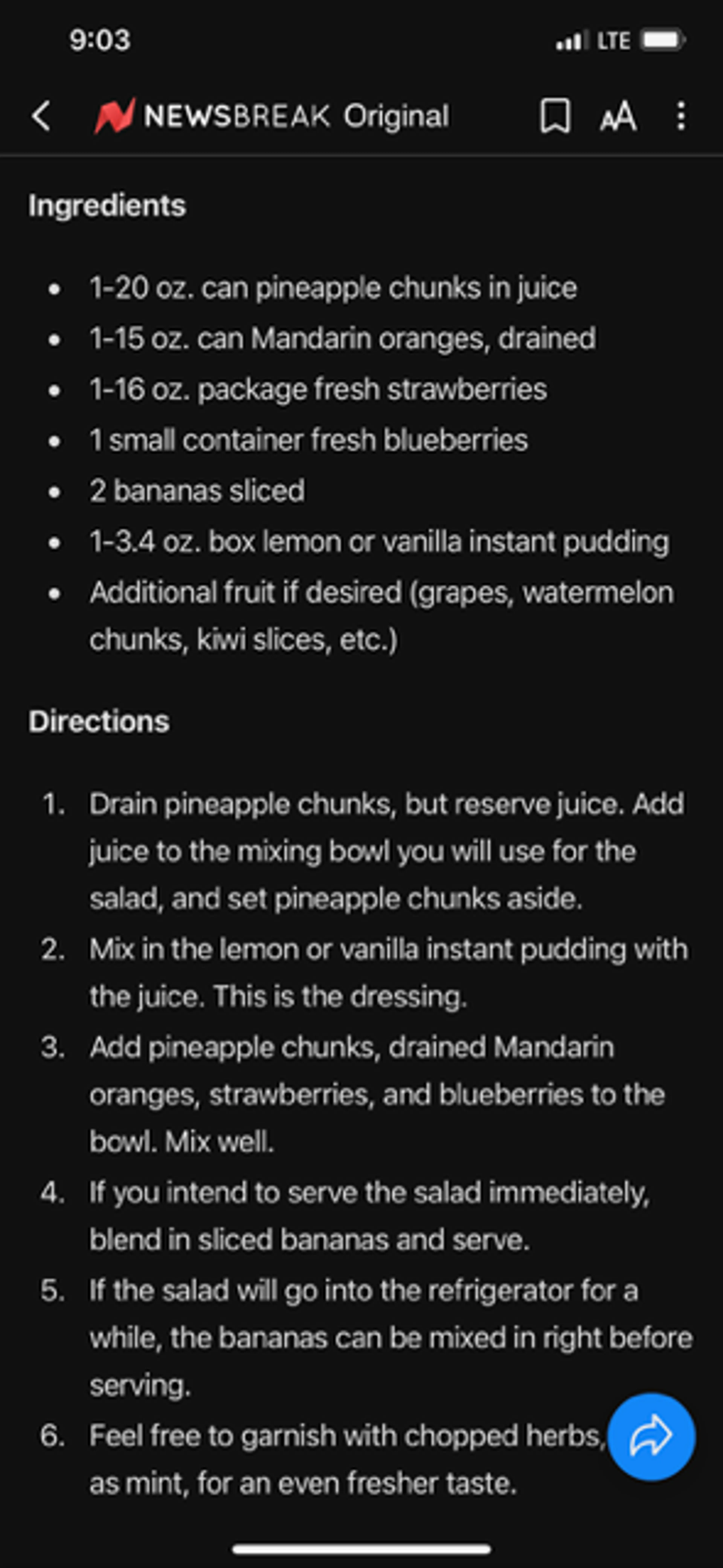 Nana's Fruit Salad