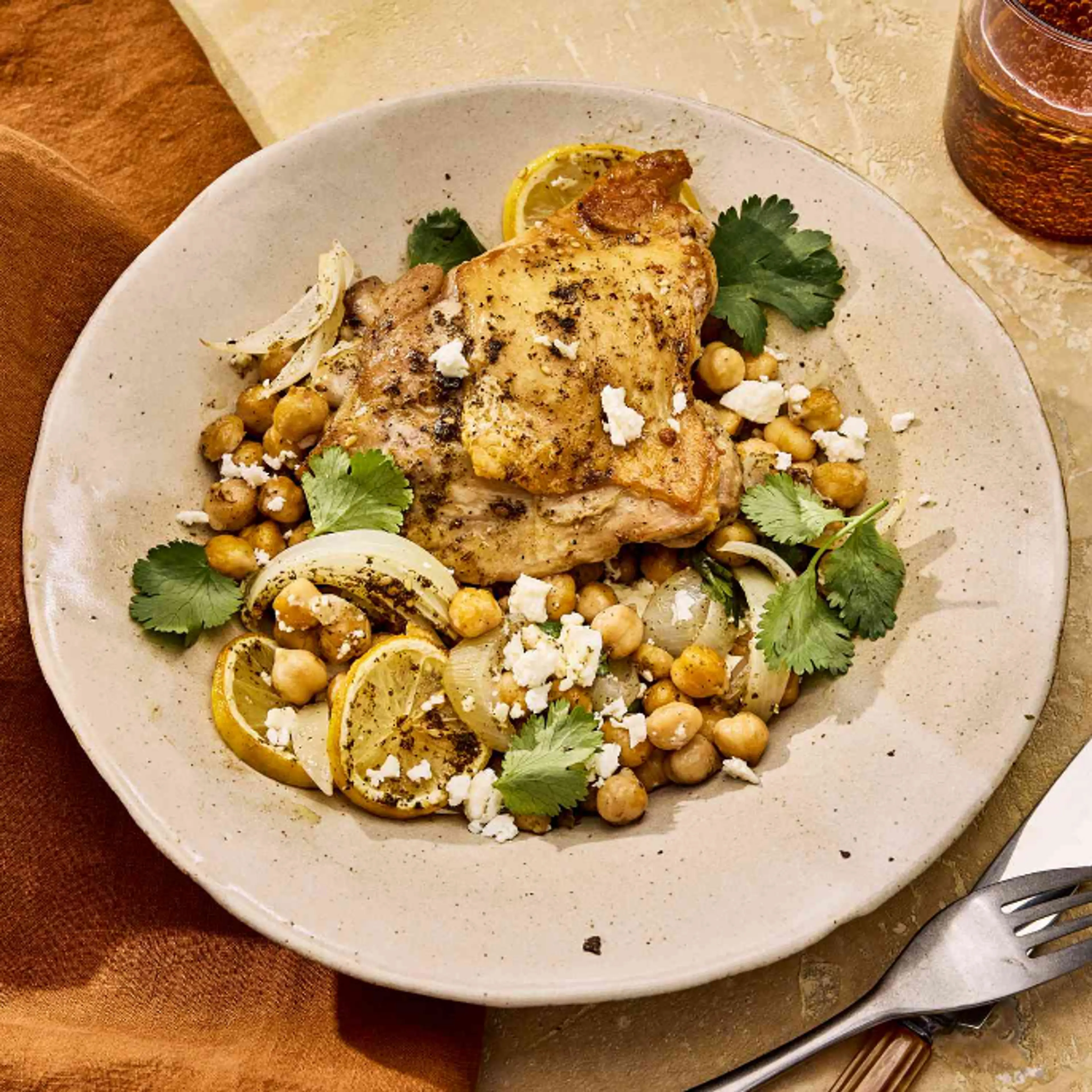 Za’atar-Roasted Chicken with Chickpeas