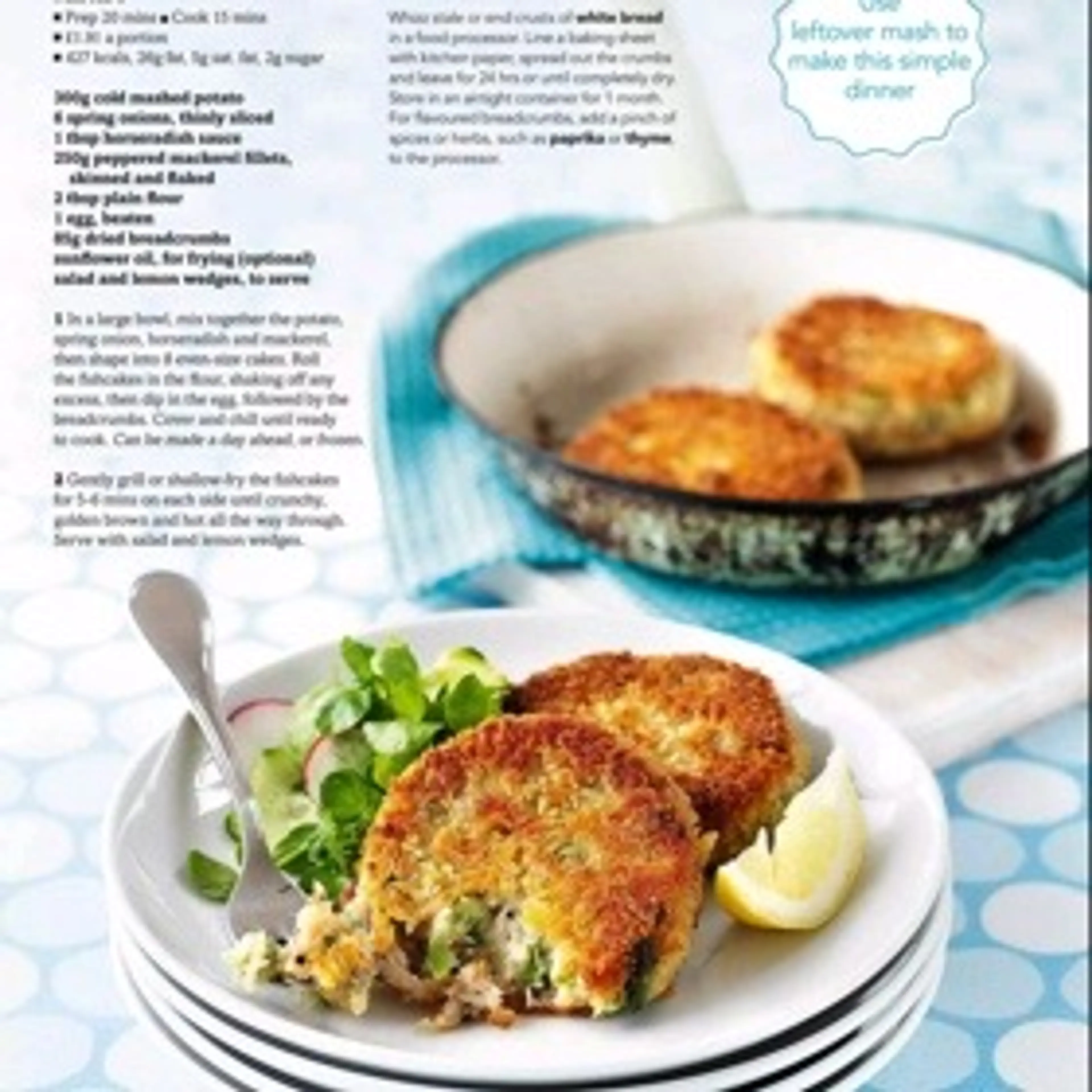 Peppered mackerel fishcakes