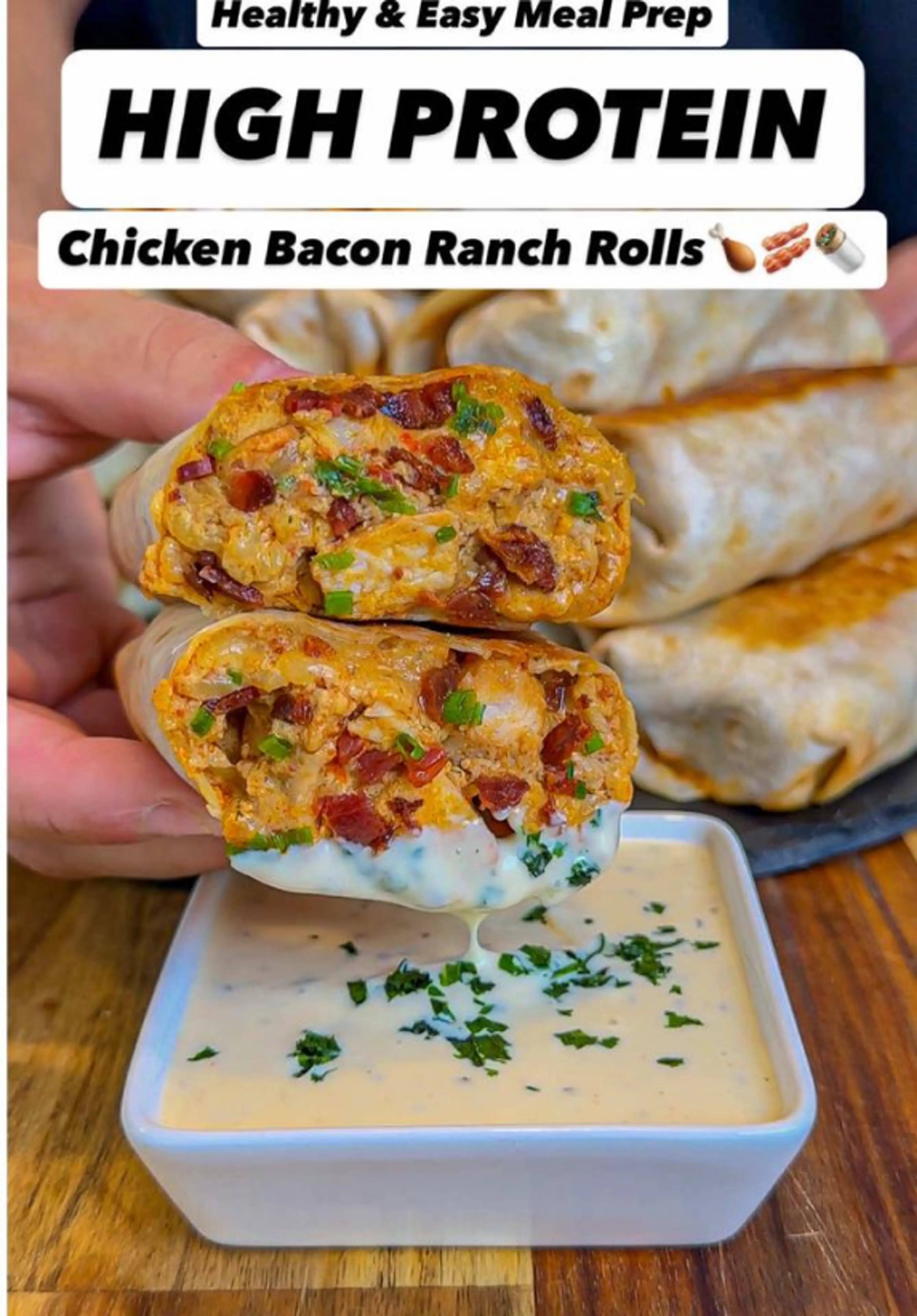 High Protein Chicken Bacon Ranch Rolls
