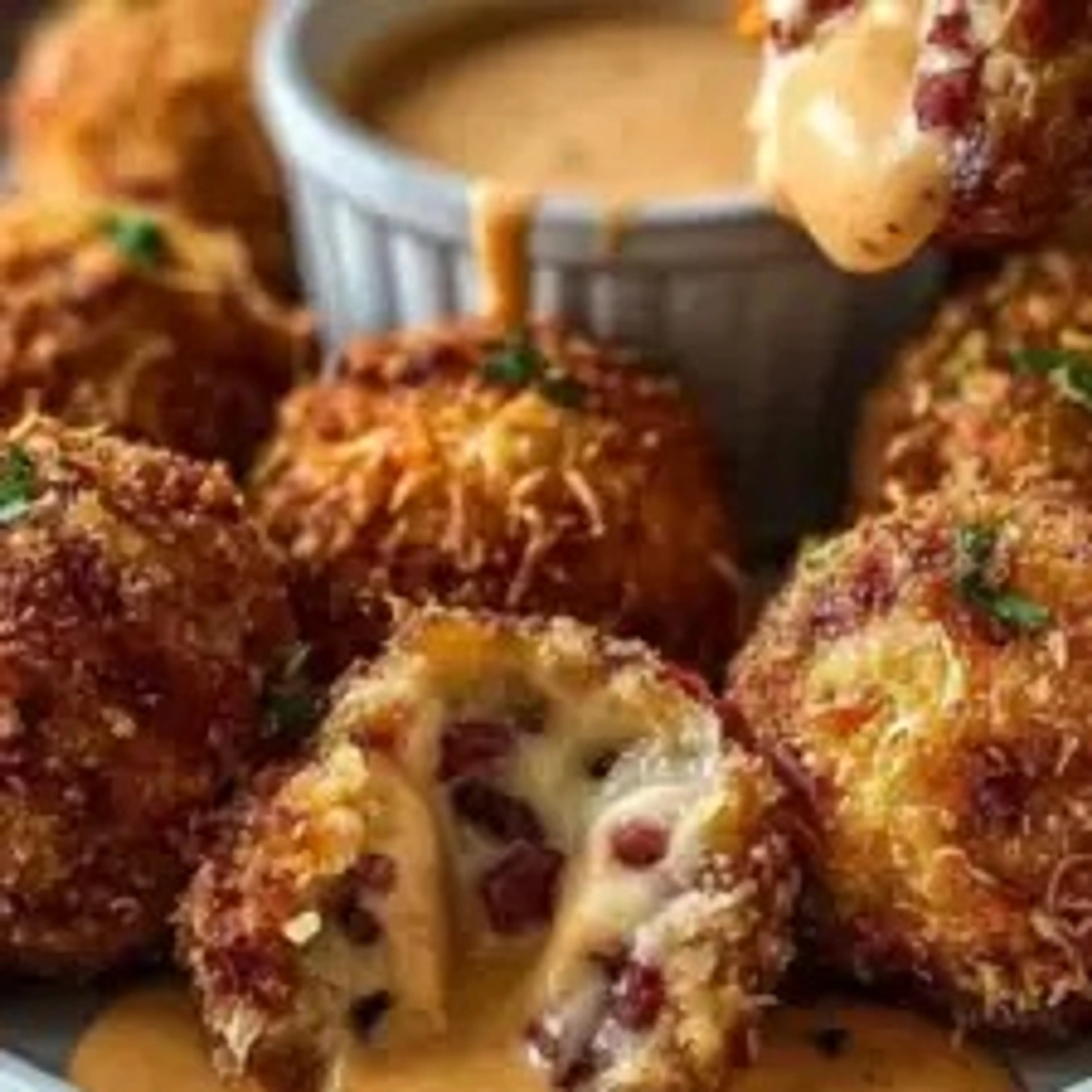 Reuben Balls with Spicy Thousand Island Dipping Sauce