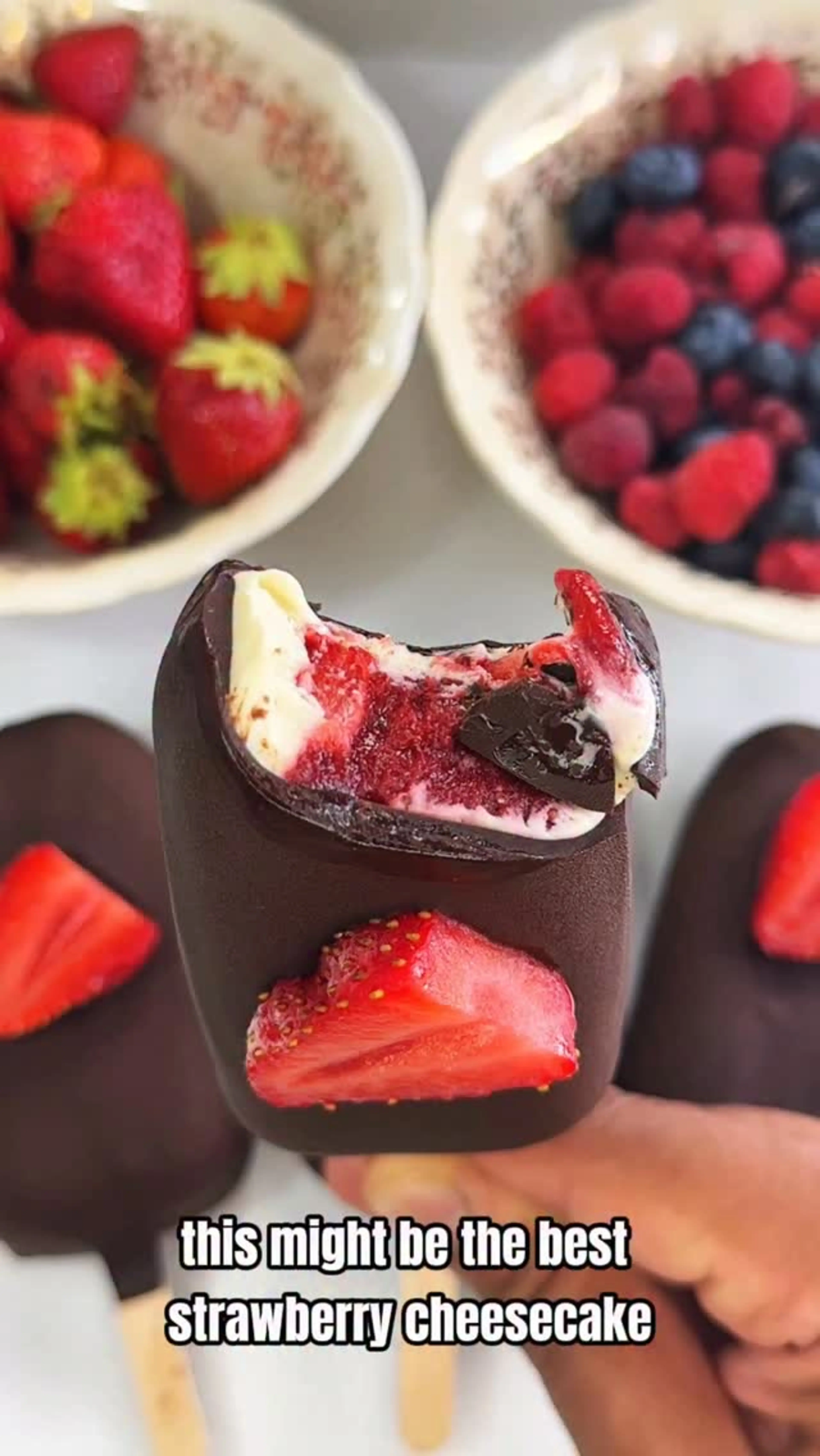 Viral Strawberry Cheesecake Magnum Bars