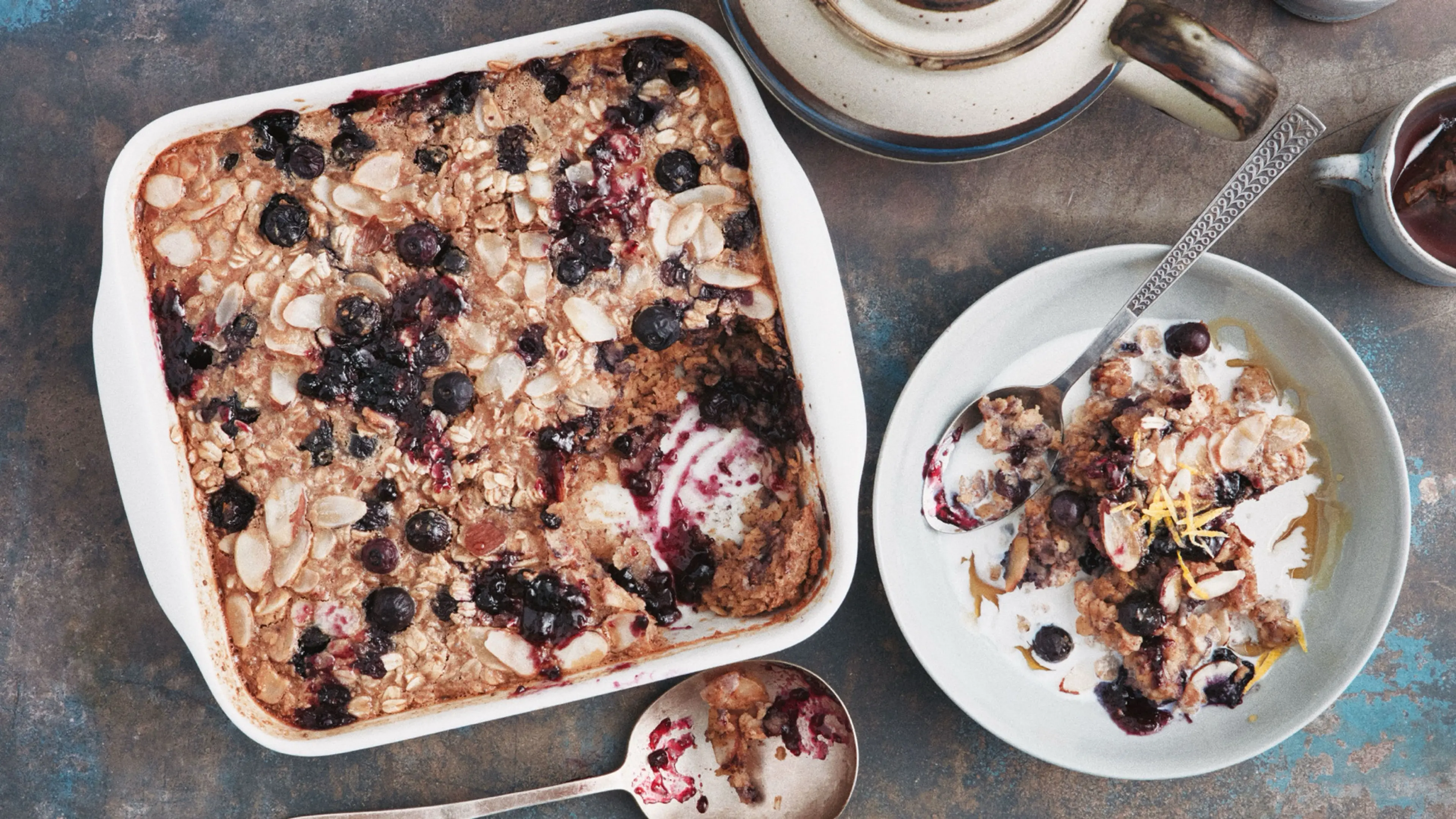 Blueberry Muffin Oatmeal Bake