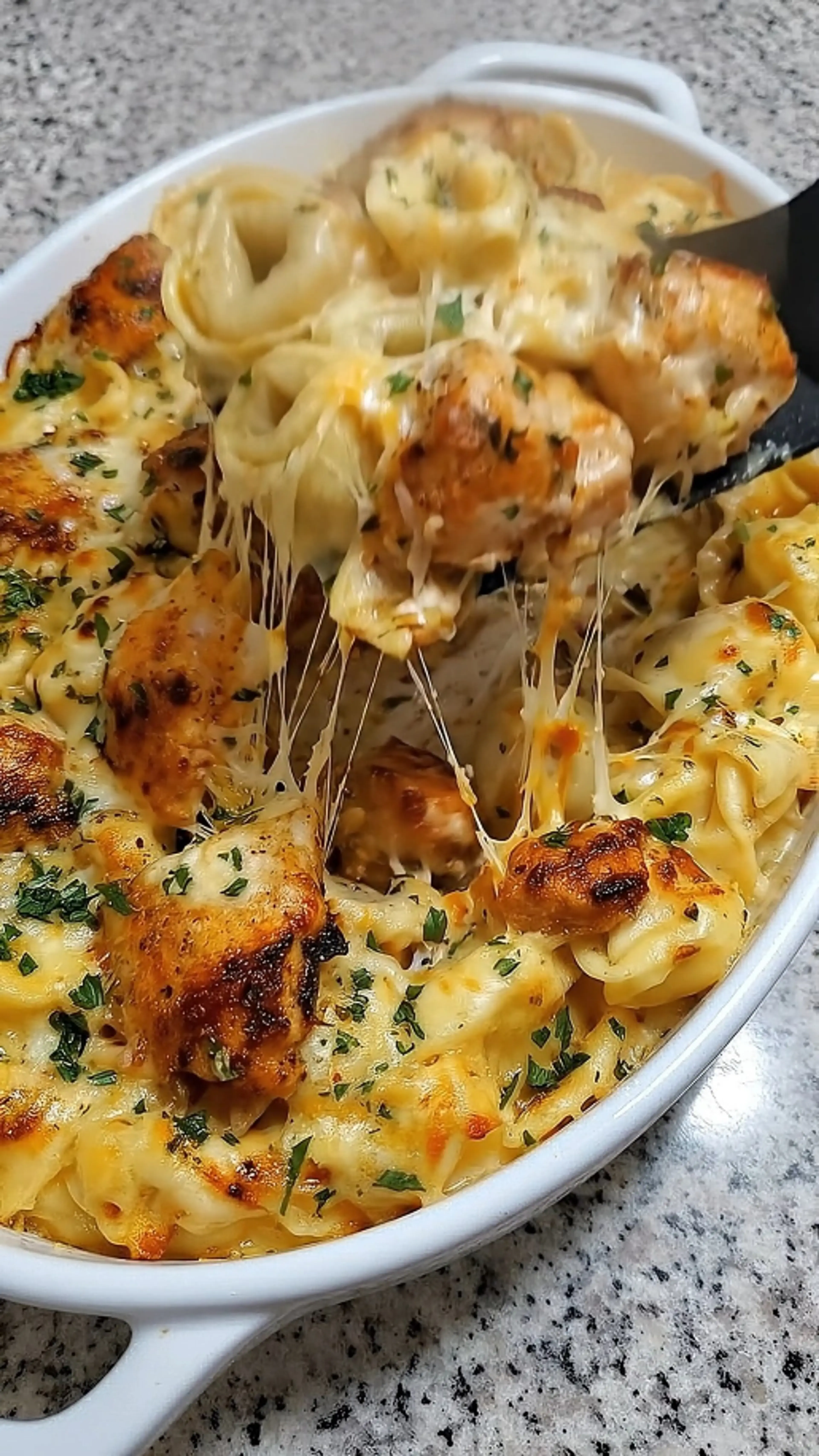 Garlic Butter Chicken Tortellini in Creamy Velveeta Cheese S