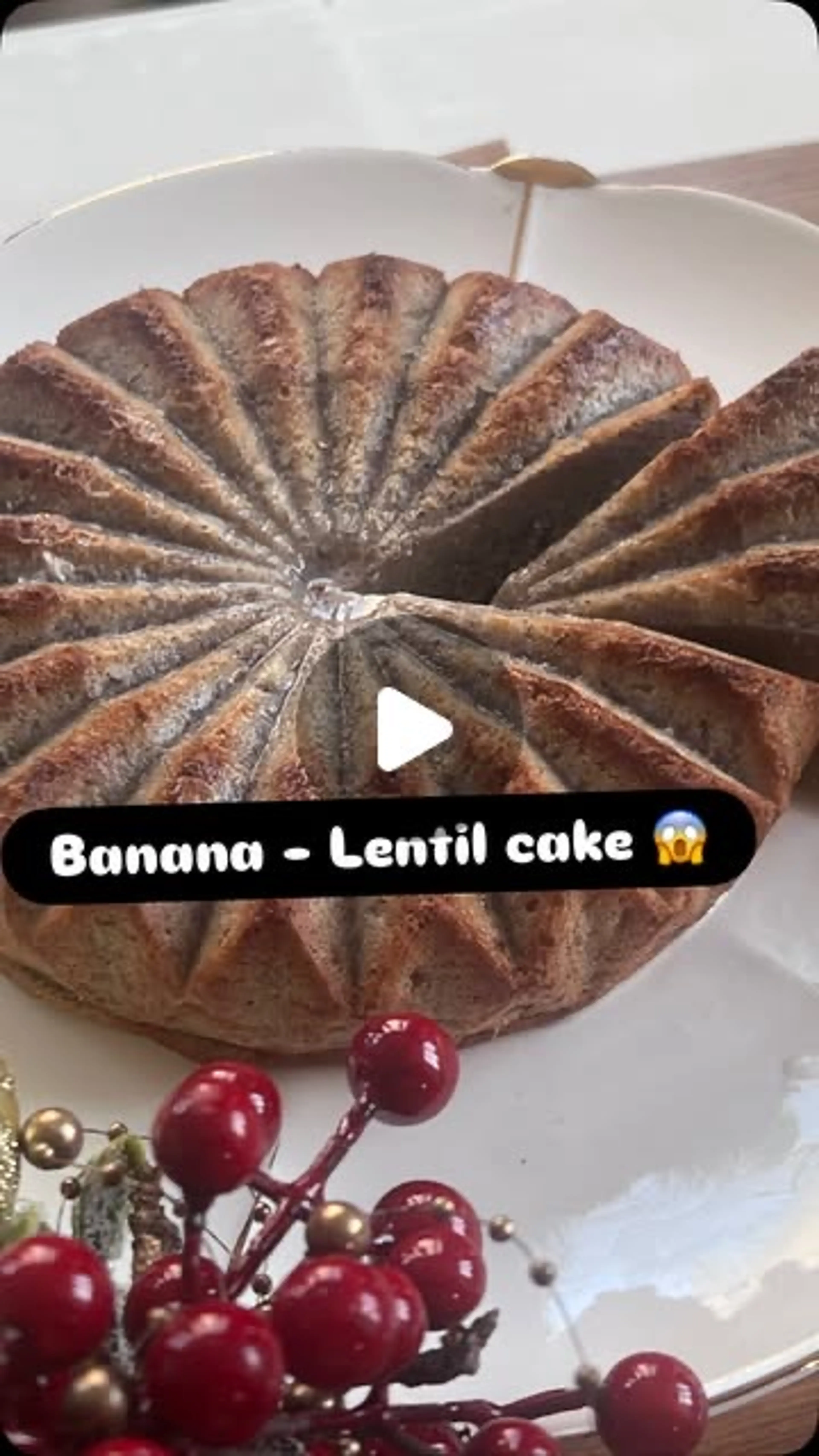 Lentil & Banana Cake (wfpb, Gluten-free, Oil-free