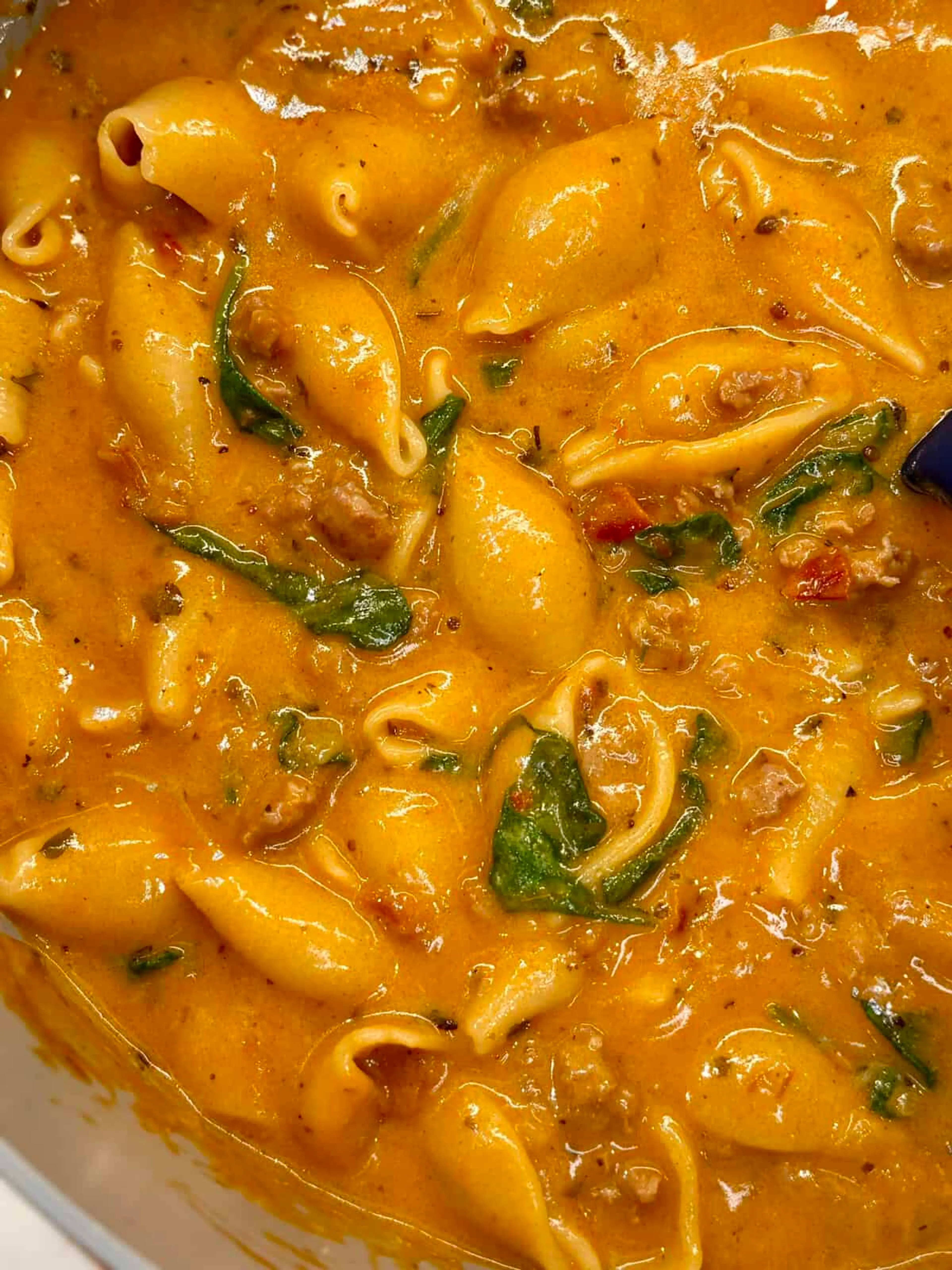 One Pot Stuffed Shells + Sausage Soup