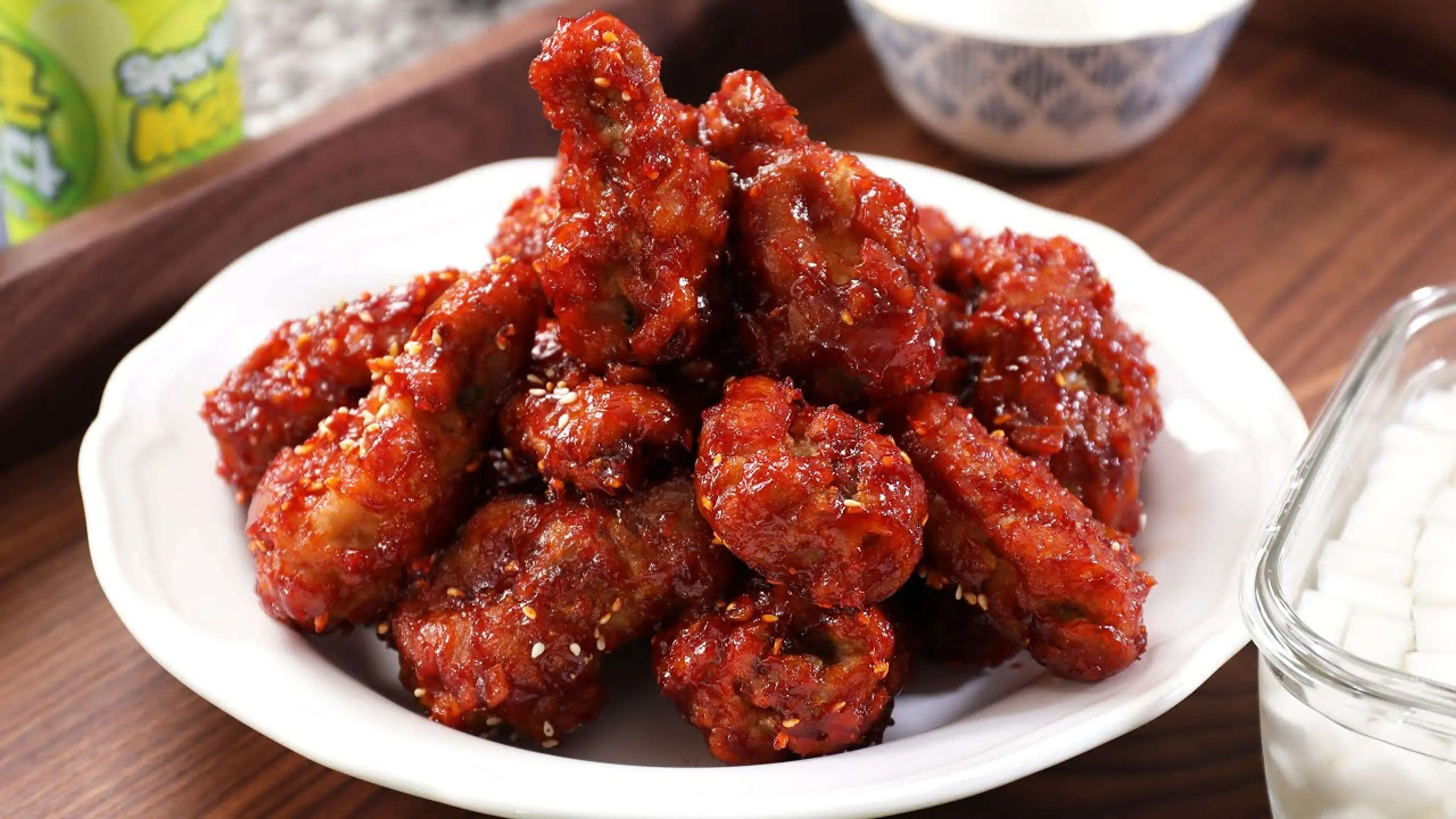 Sweet, sour, & spicy Korean fried chicken (Yangnyeom-tongdak