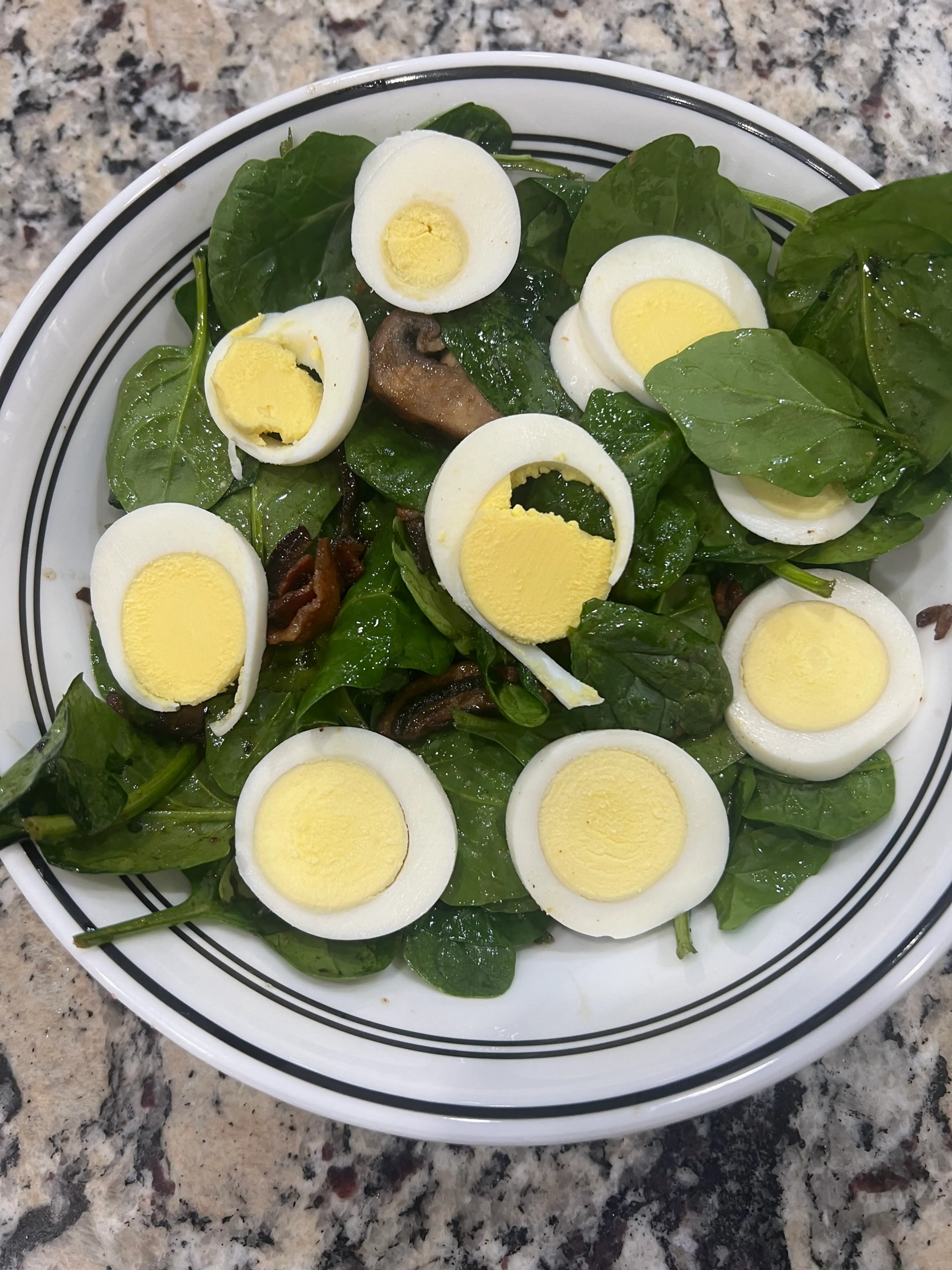 Warm Spinach Salad with Bacon Dressing