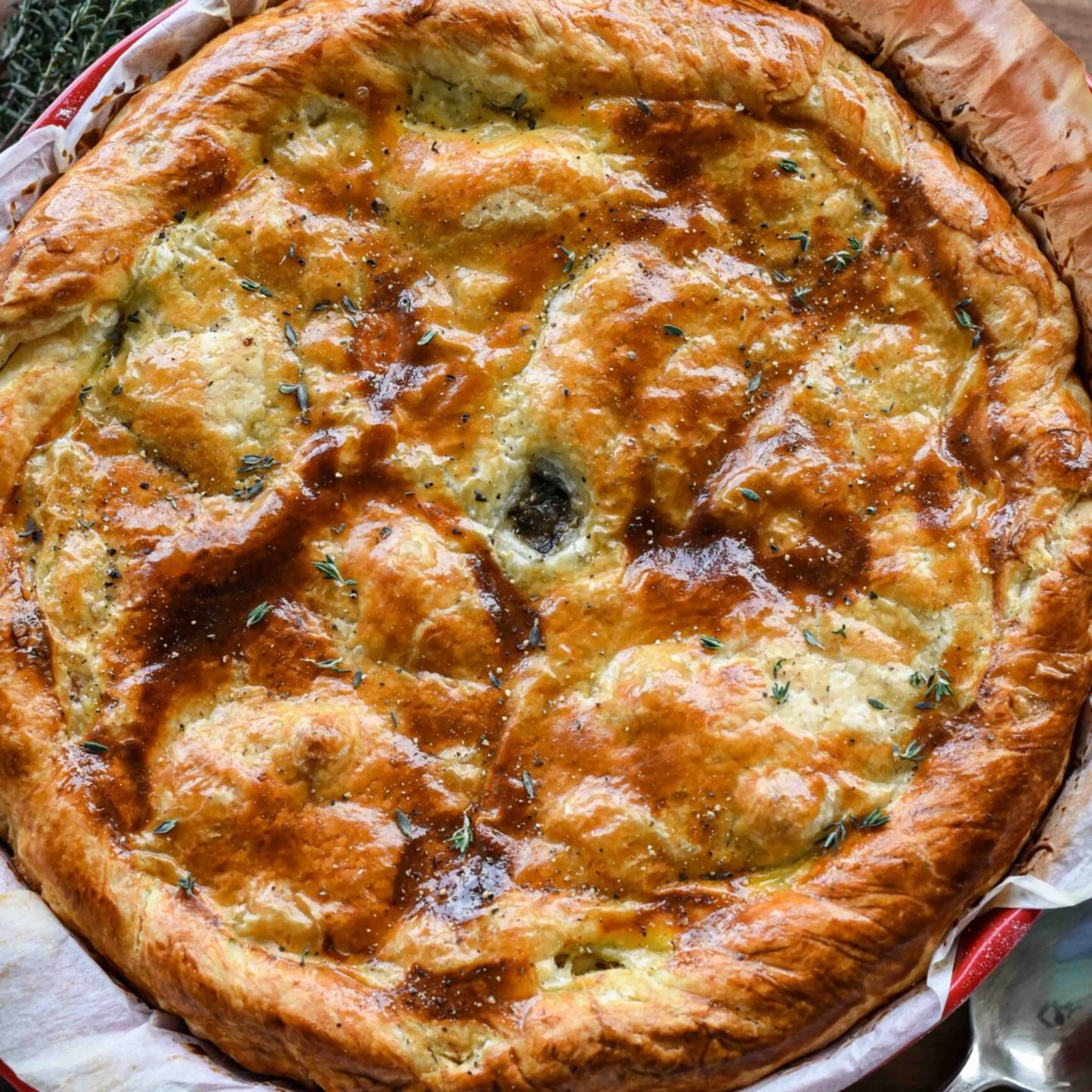 French Chicken And Mushroom Torte - Pie