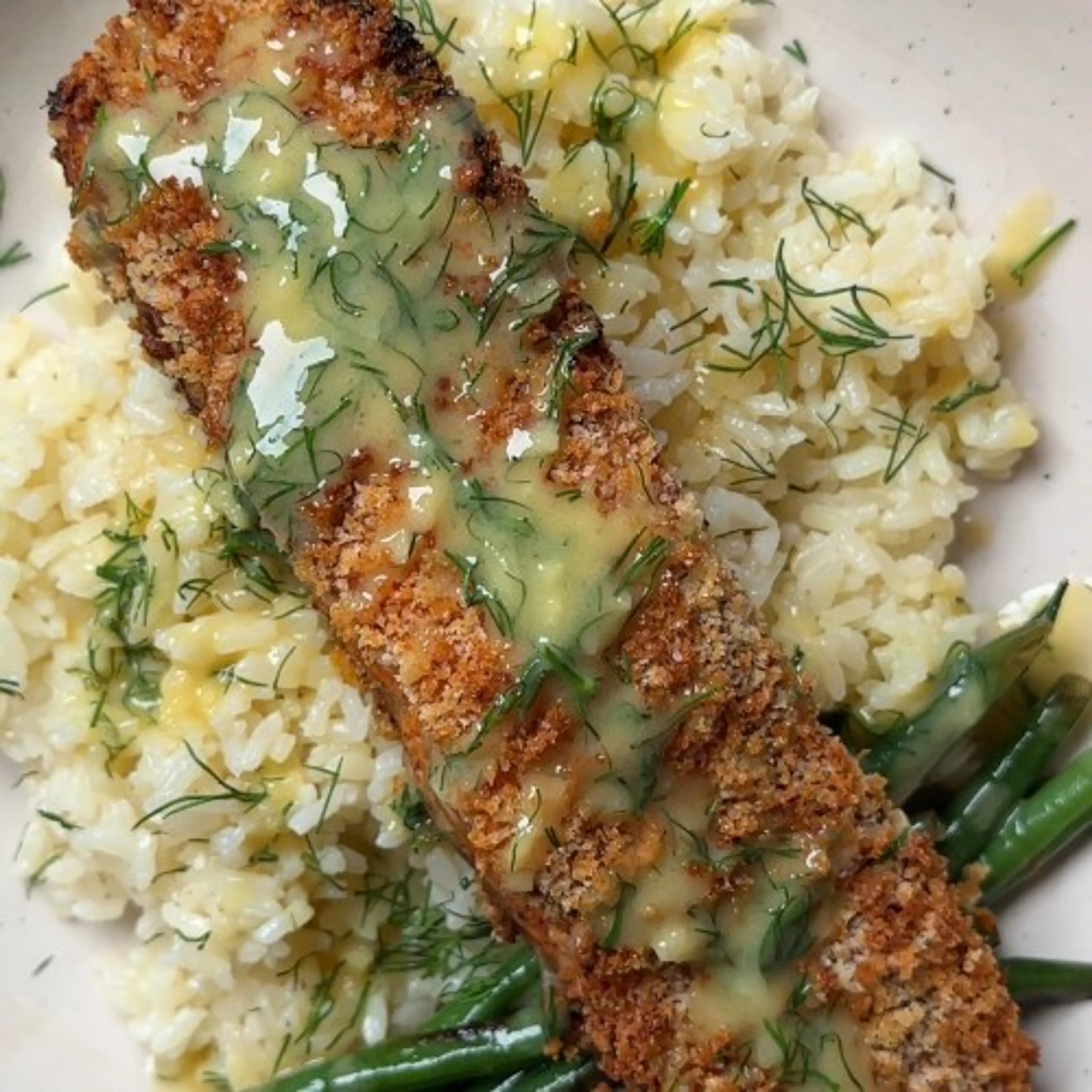 Dijon Dill Panko Crusted Salmon