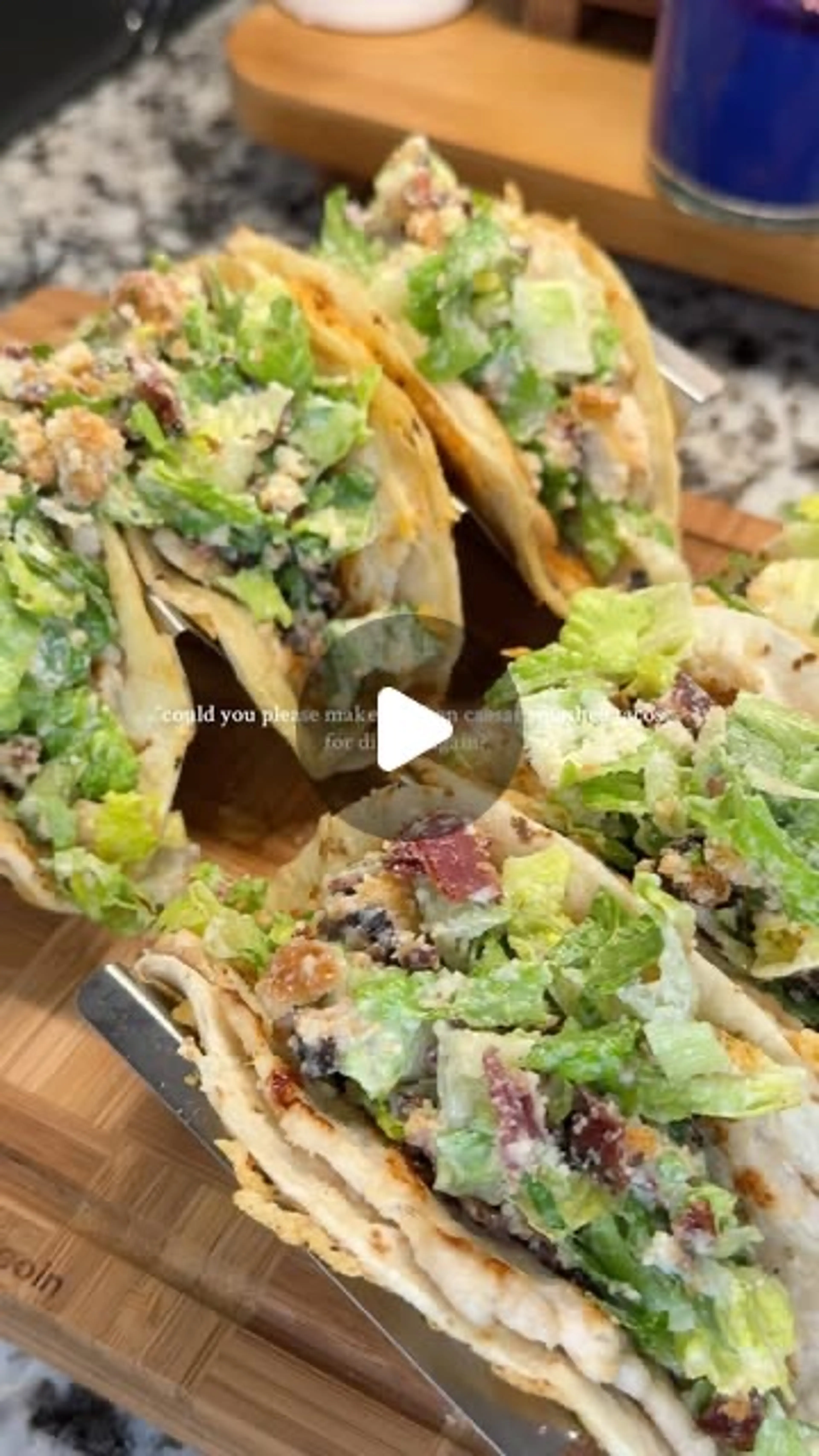 Chicken Caesar Smashed Tacos