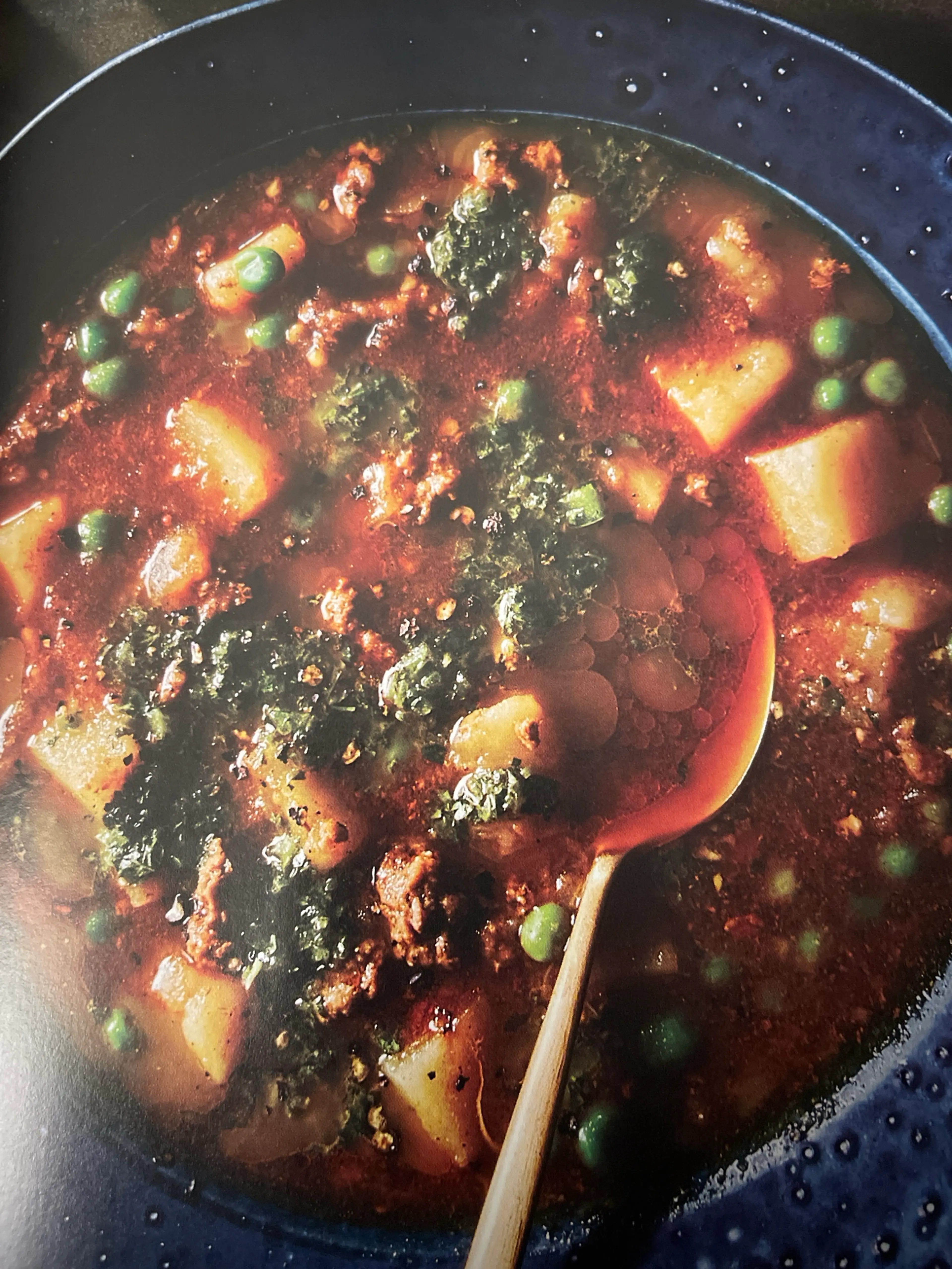 Samosa-Inspired Stew With Mint Chutney Drizzle