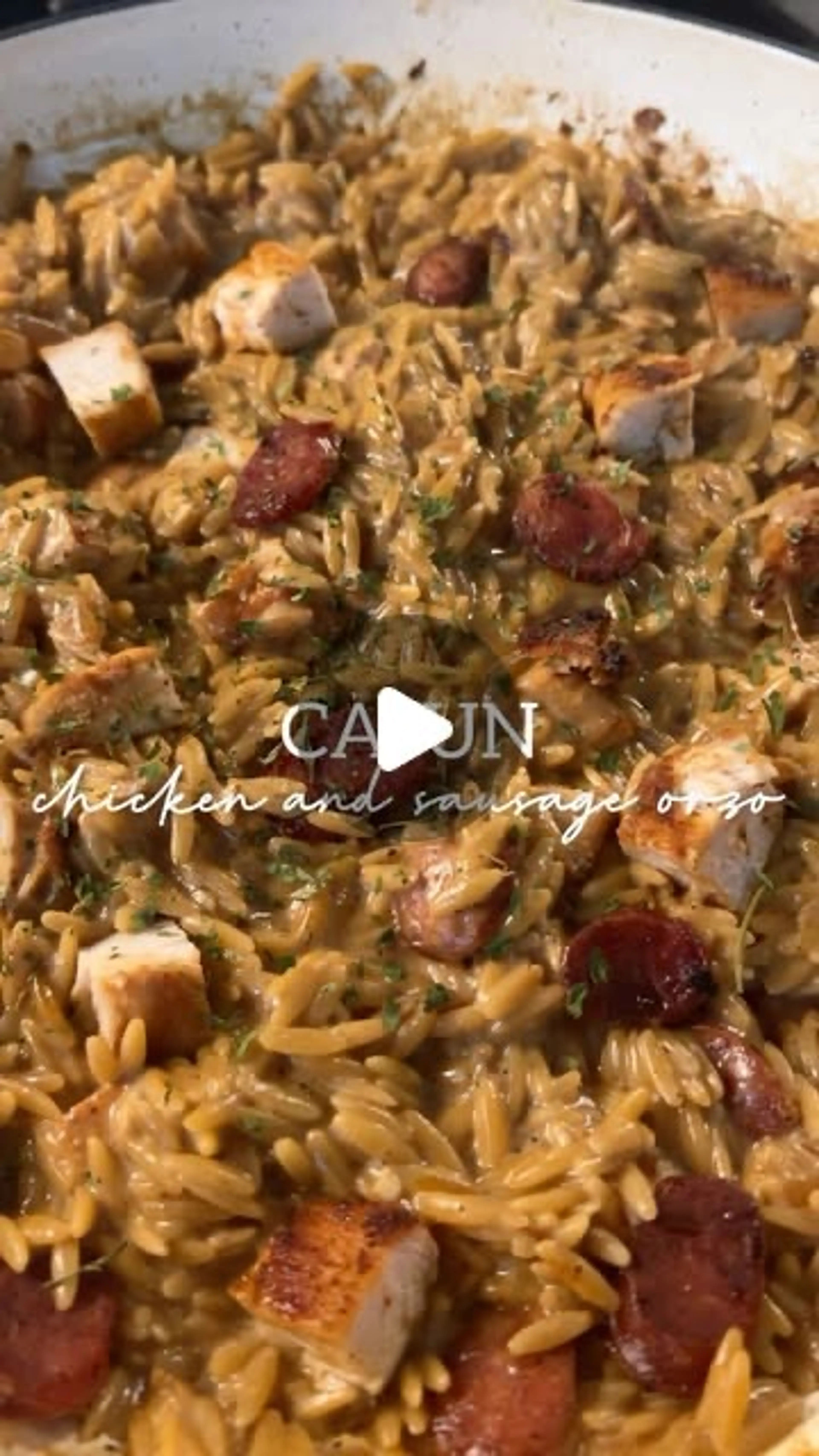 Creamy Cajun Chicken & Sausage Orzo