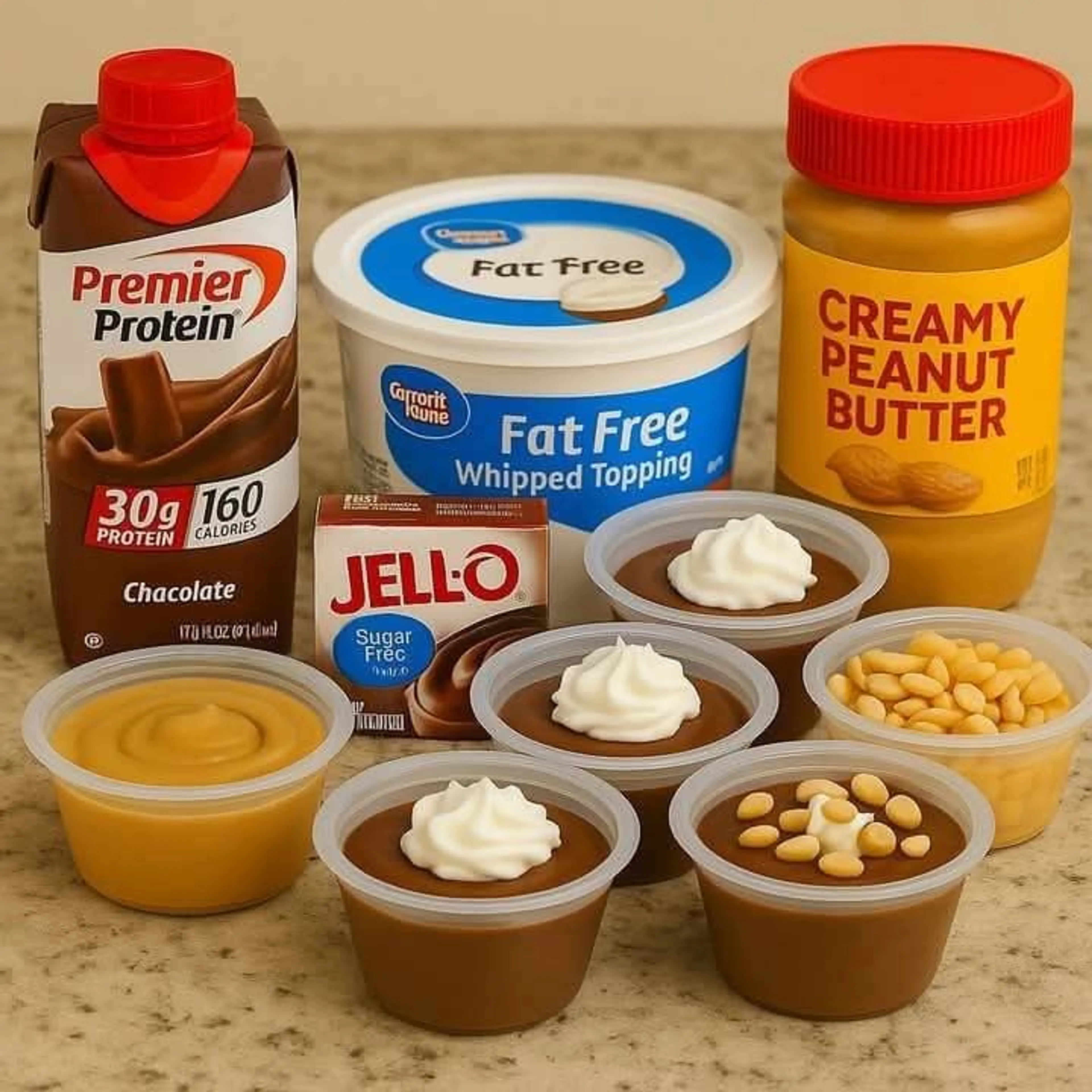 Chocolate Peanut Butter Whip Cups