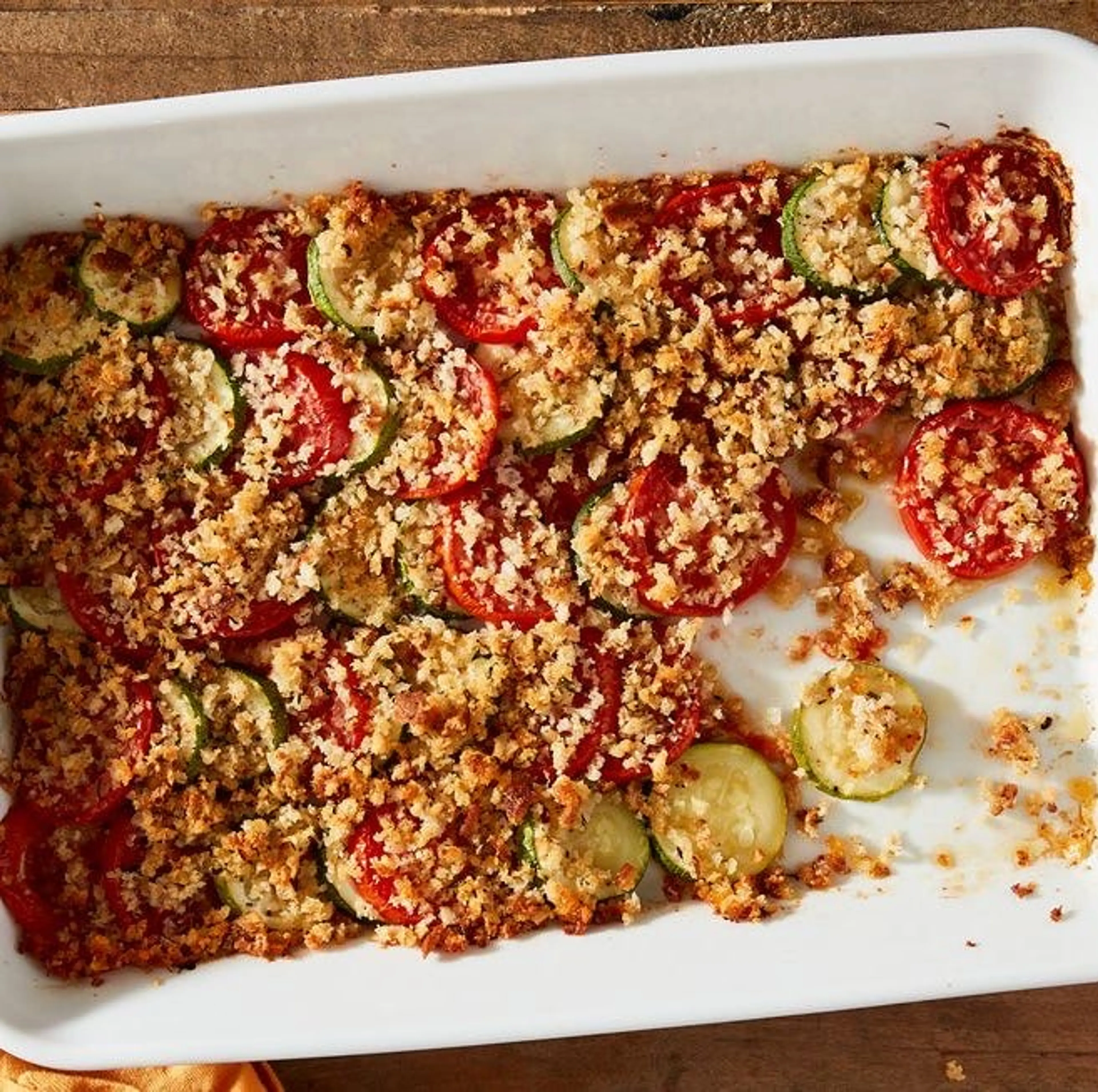Zucchini Casserole With Garlicky Breadcrumbs