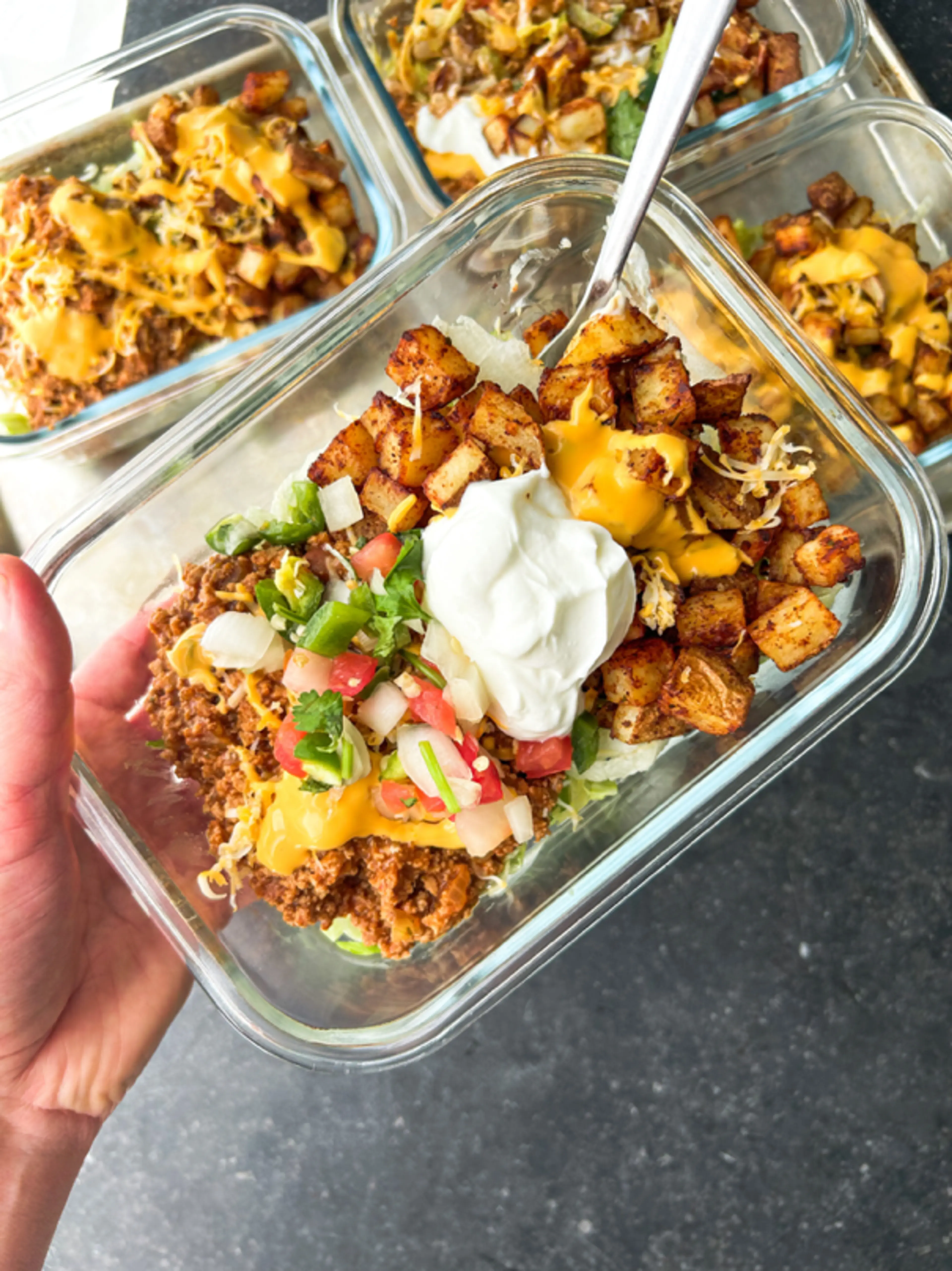 Meal Prep Cheesy Fiesta Potatoes