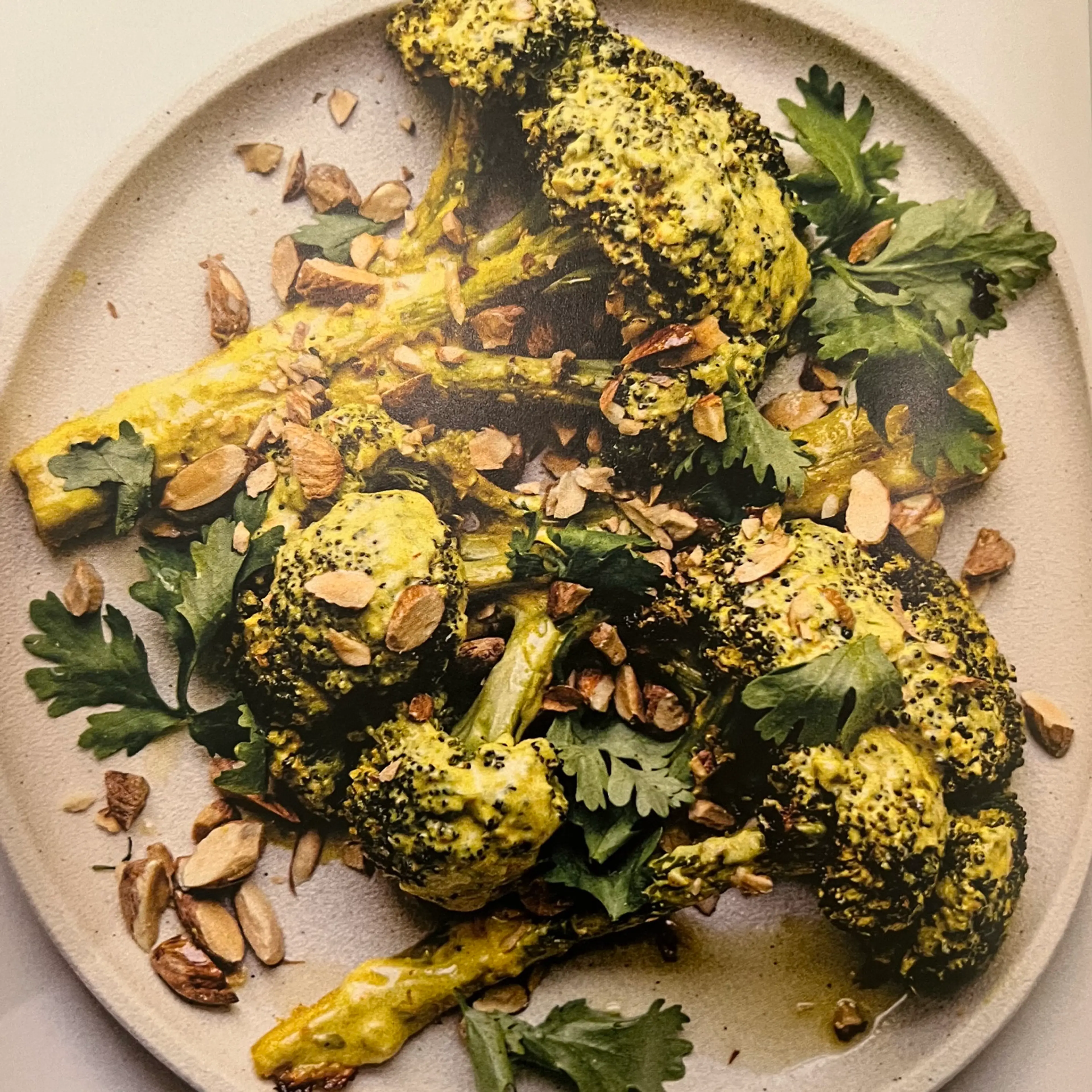 Turmeric-Yogurt Roasted Broccoli