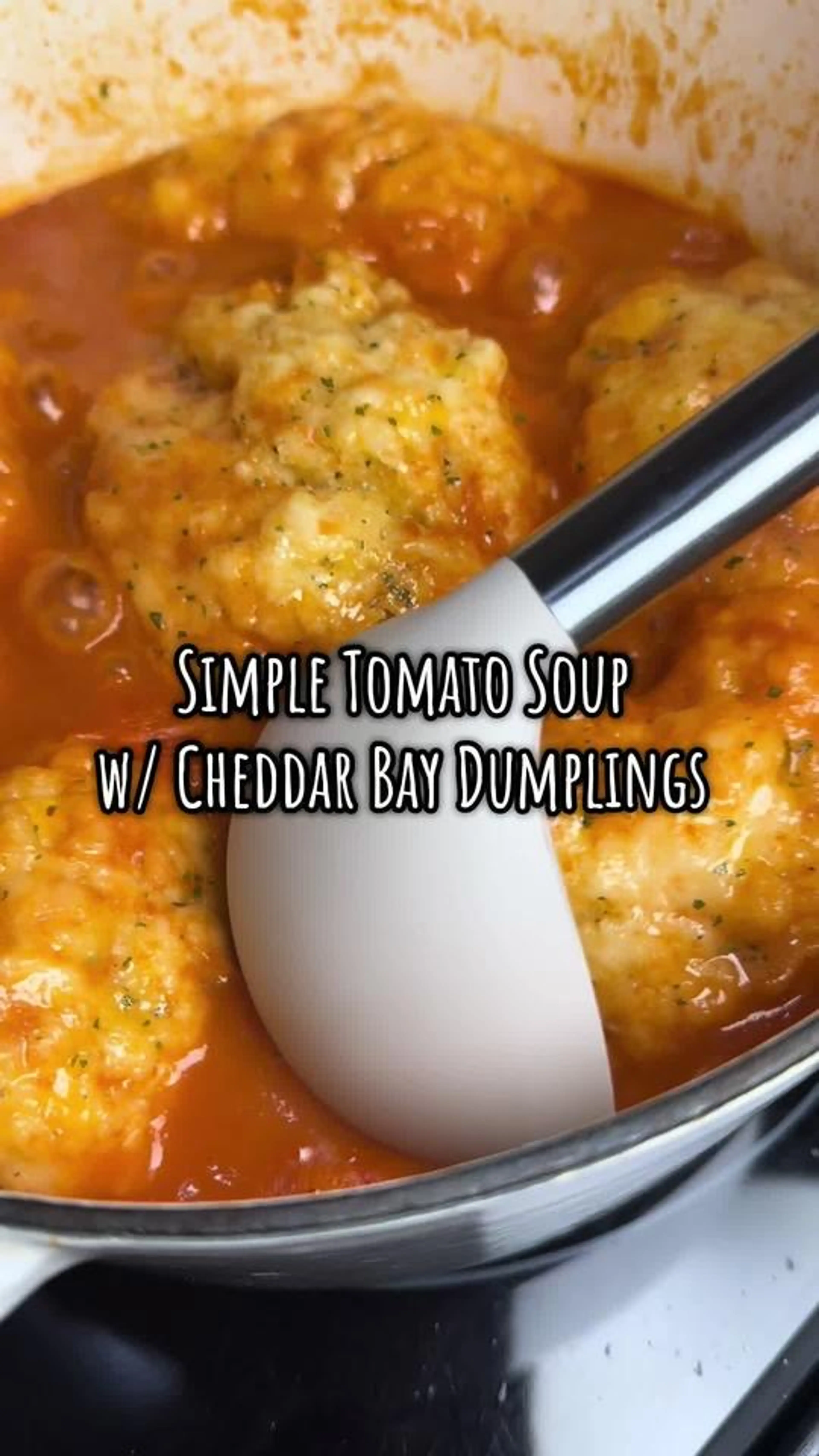 Simple Tomato Soup W/ Cheddar Bay Dumplings
