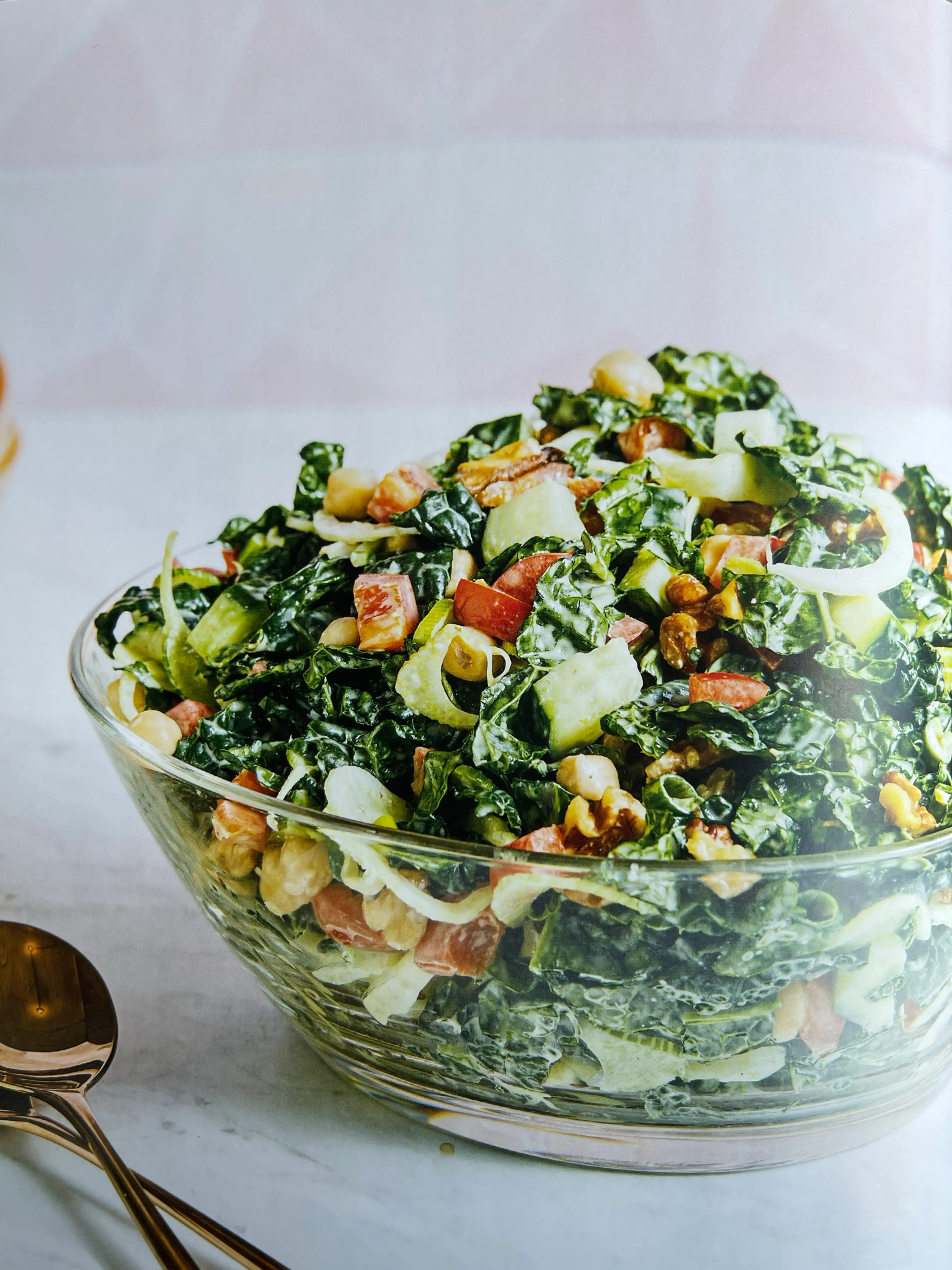 TUSCAN KALE SALAD WITH LEMON TAHINI DRESSING